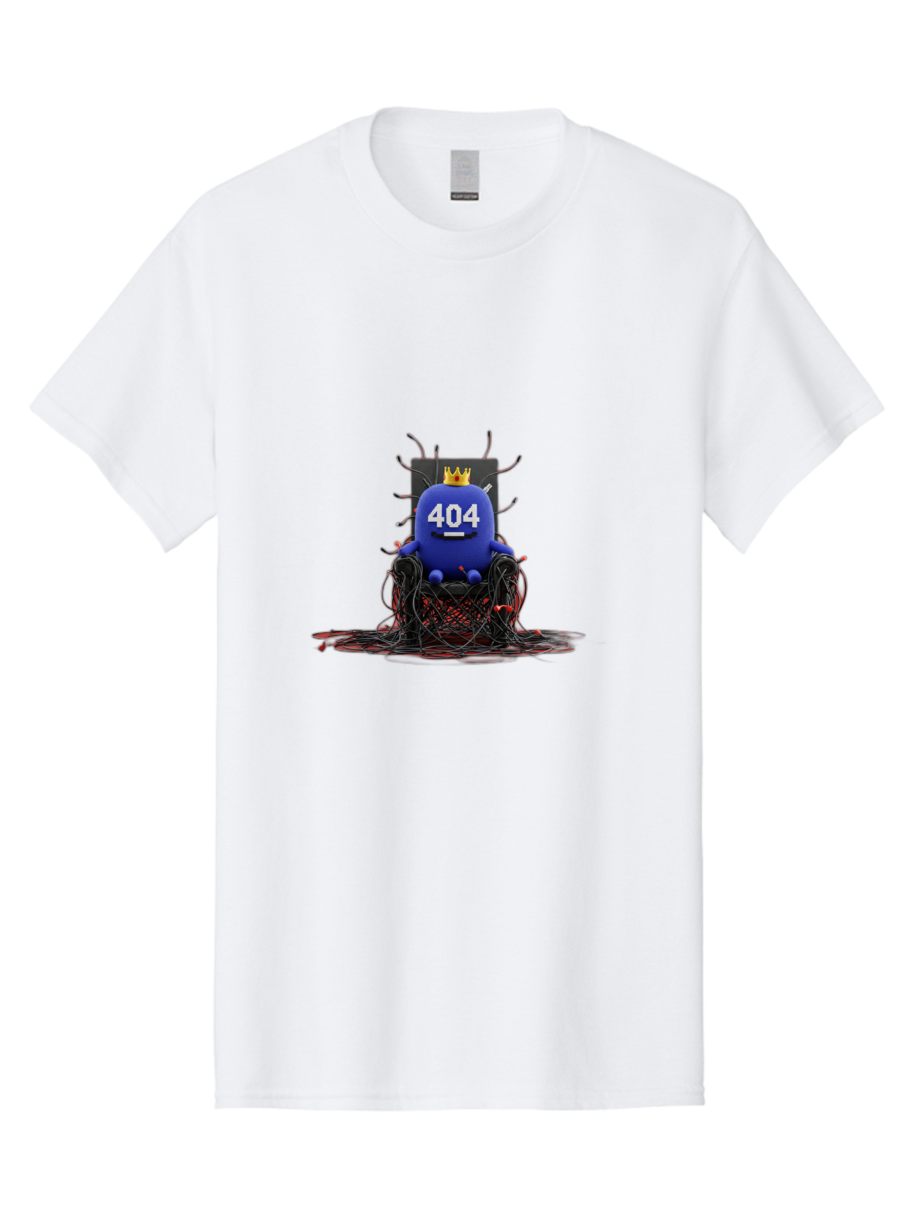 404-Character Men'S Graphic Tee, 100% Cotton, Comfortable Casual Summer Wear, Machine Washable, Error 404, Page Not Found, Broken Links, Digital Chaos, Tangled Wires, Frustrated User, Tech Issue, Online Error Baa068