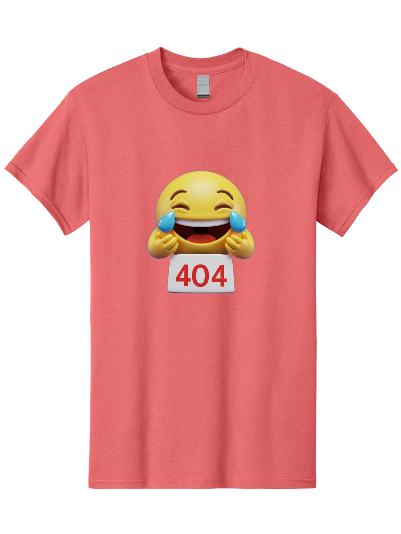 404-Emoji-1 Men'S Graphic Tee, 100% Cotton, Comfortable Casual Summer Wear, Machine Washable, 404 Error, Laughing Emoji, Crying Tears Of Joy, Web Error, Page Not Found, Funny Moments, Online Humor Baa069