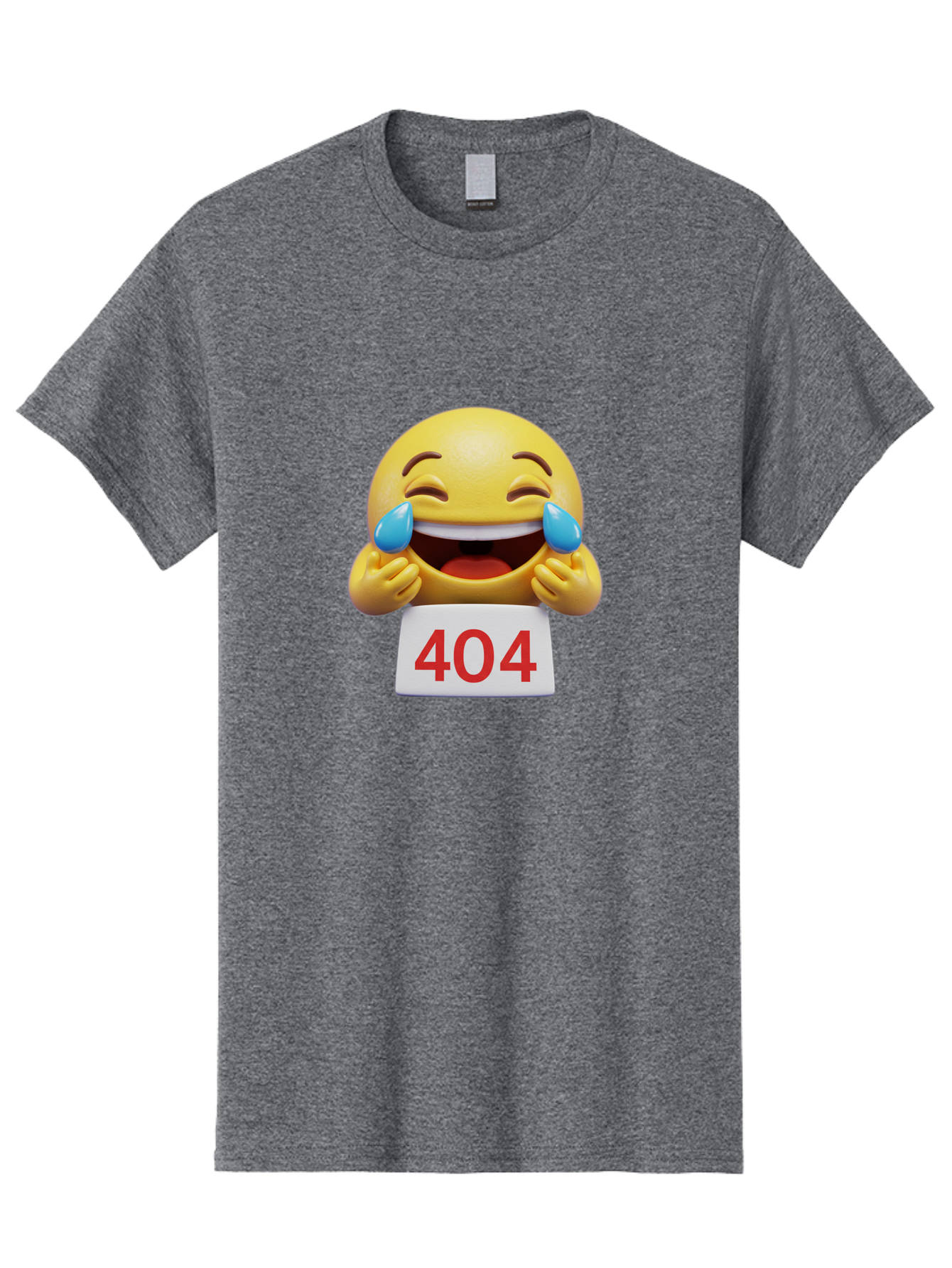 404-Emoji-1 Men'S Graphic Tee, 100% Cotton, Comfortable Casual Summer Wear, Machine Washable, 404 Error, Laughing Emoji, Crying Tears Of Joy, Web Error, Page Not Found, Funny Moments, Online Humor Baa069