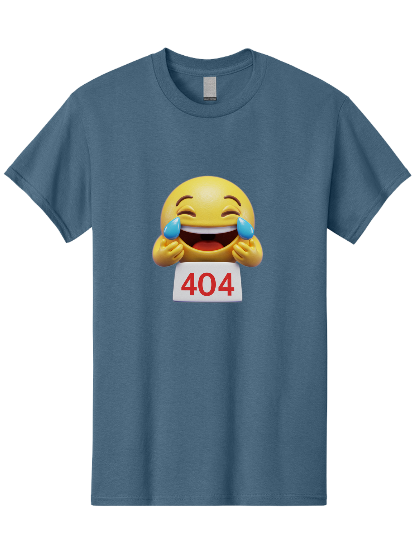 404-Emoji-1 Men'S Graphic Tee, 100% Cotton, Comfortable Casual Summer Wear, Machine Washable, 404 Error, Laughing Emoji, Crying Tears Of Joy, Web Error, Page Not Found, Funny Moments, Online Humor Baa069