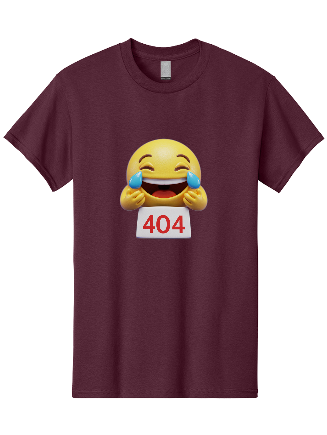 404-Emoji-1 Men'S Graphic Tee, 100% Cotton, Comfortable Casual Summer Wear, Machine Washable, 404 Error, Laughing Emoji, Crying Tears Of Joy, Web Error, Page Not Found, Funny Moments, Online Humor Baa069