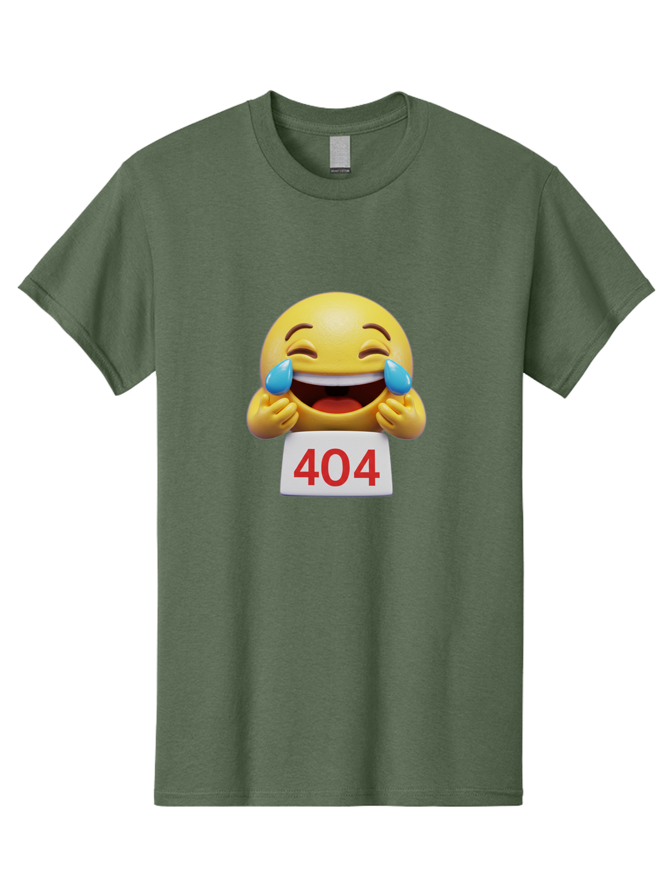 404-Emoji-1 Men'S Graphic Tee, 100% Cotton, Comfortable Casual Summer Wear, Machine Washable, 404 Error, Laughing Emoji, Crying Tears Of Joy, Web Error, Page Not Found, Funny Moments, Online Humor Baa069