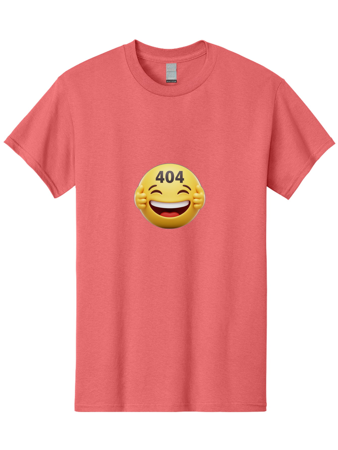 404-Emoji Men'S Graphic Tee, 100% Cotton, Comfortable Casual Summer Wear, Machine Washable, Error 404, Laughing Emoji, Funny Face, Humor, Internet Meme, Page Not Found, Error Message, Comedic Relief Baa071