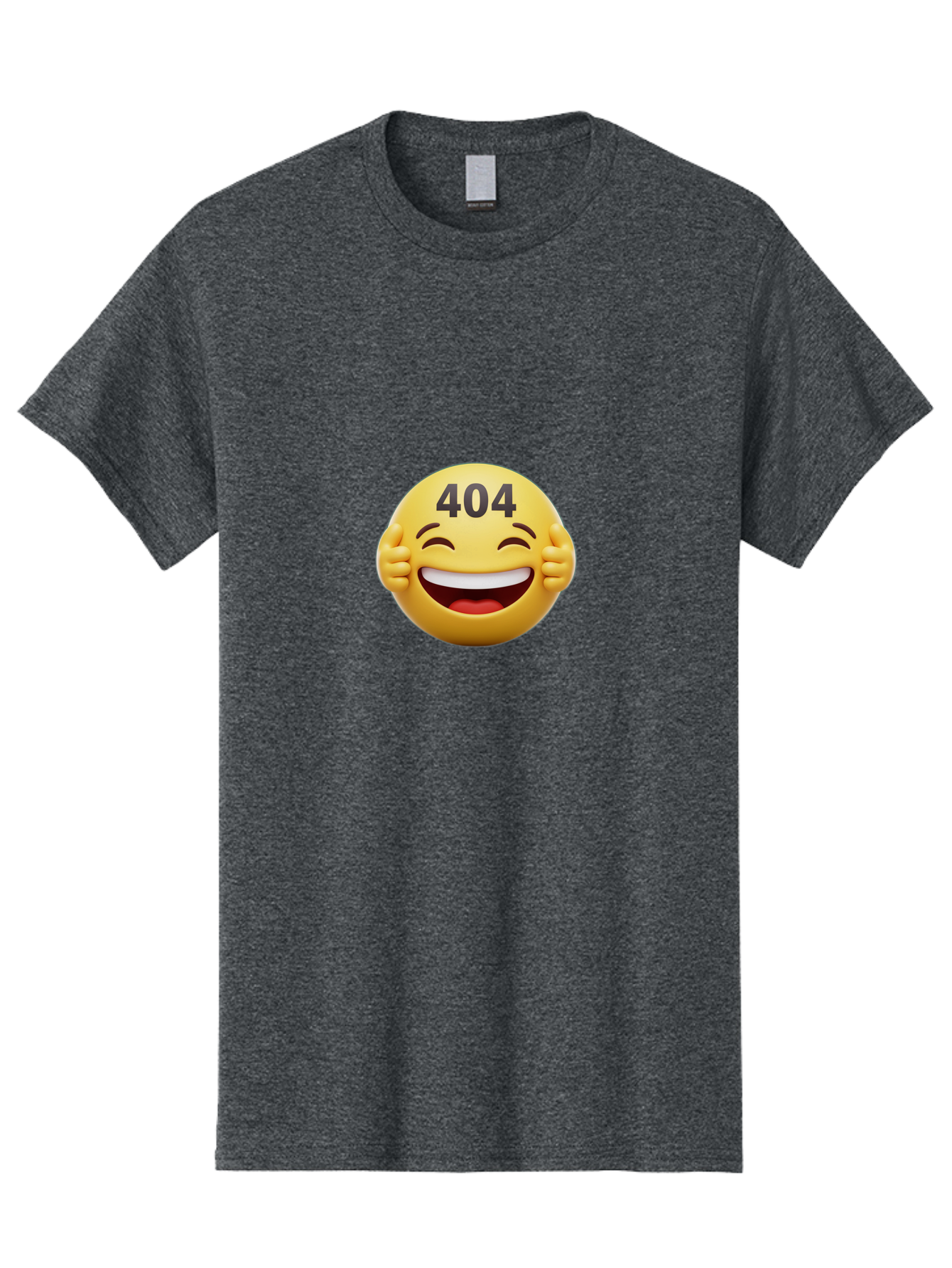 404-Emoji Men'S Graphic Tee, 100% Cotton, Comfortable Casual Summer Wear, Machine Washable, Error 404, Laughing Emoji, Funny Face, Humor, Internet Meme, Page Not Found, Error Message, Comedic Relief Baa071