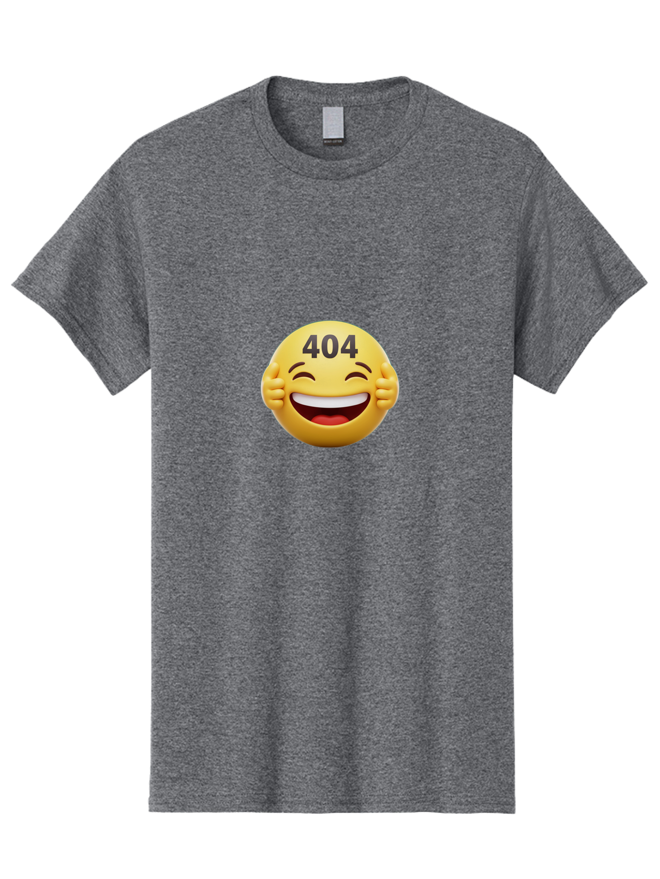 404-Emoji Men'S Graphic Tee, 100% Cotton, Comfortable Casual Summer Wear, Machine Washable, Error 404, Laughing Emoji, Funny Face, Humor, Internet Meme, Page Not Found, Error Message, Comedic Relief Baa071
