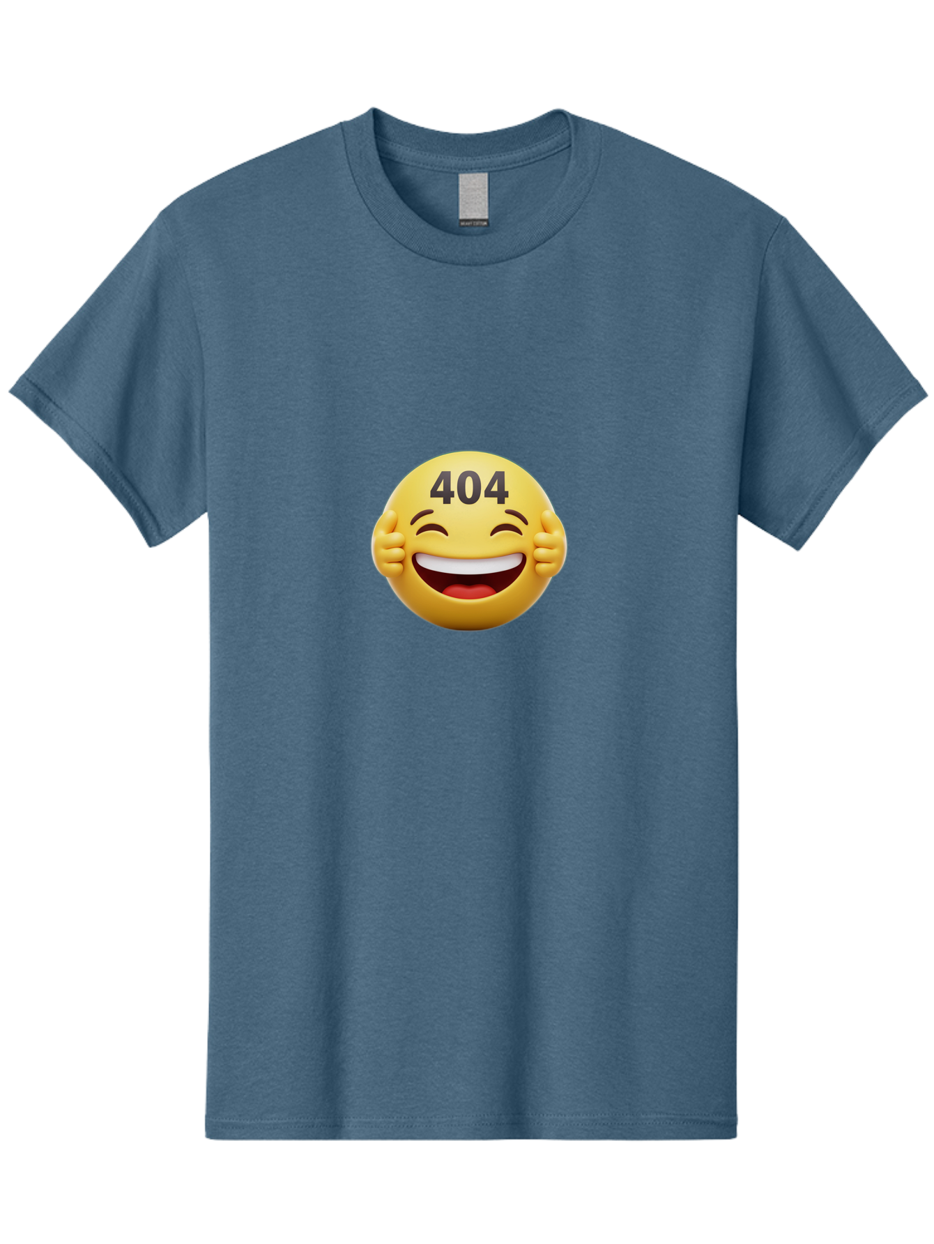 404-Emoji Men'S Graphic Tee, 100% Cotton, Comfortable Casual Summer Wear, Machine Washable, Error 404, Laughing Emoji, Funny Face, Humor, Internet Meme, Page Not Found, Error Message, Comedic Relief Baa071