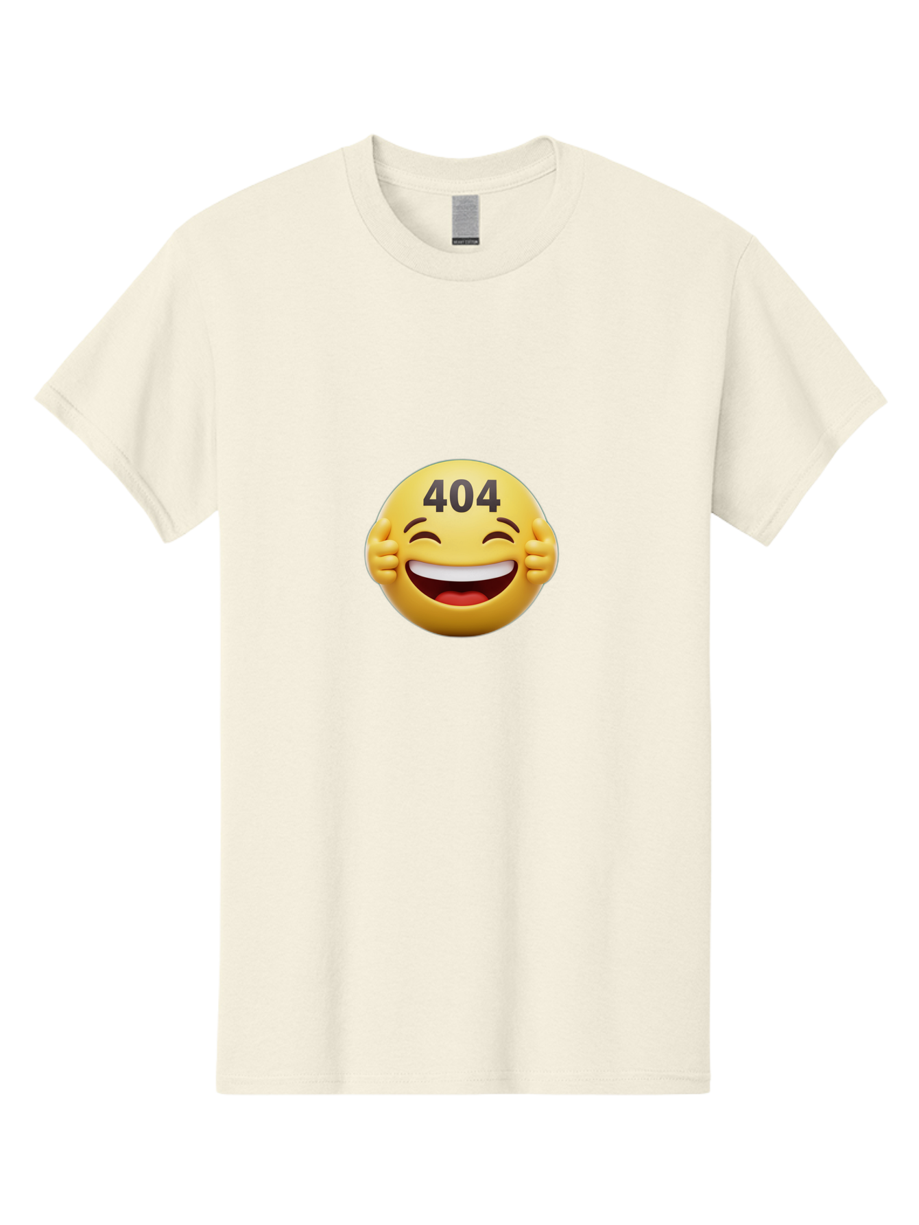 404-Emoji Men'S Graphic Tee, 100% Cotton, Comfortable Casual Summer Wear, Machine Washable, Error 404, Laughing Emoji, Funny Face, Humor, Internet Meme, Page Not Found, Error Message, Comedic Relief Baa071
