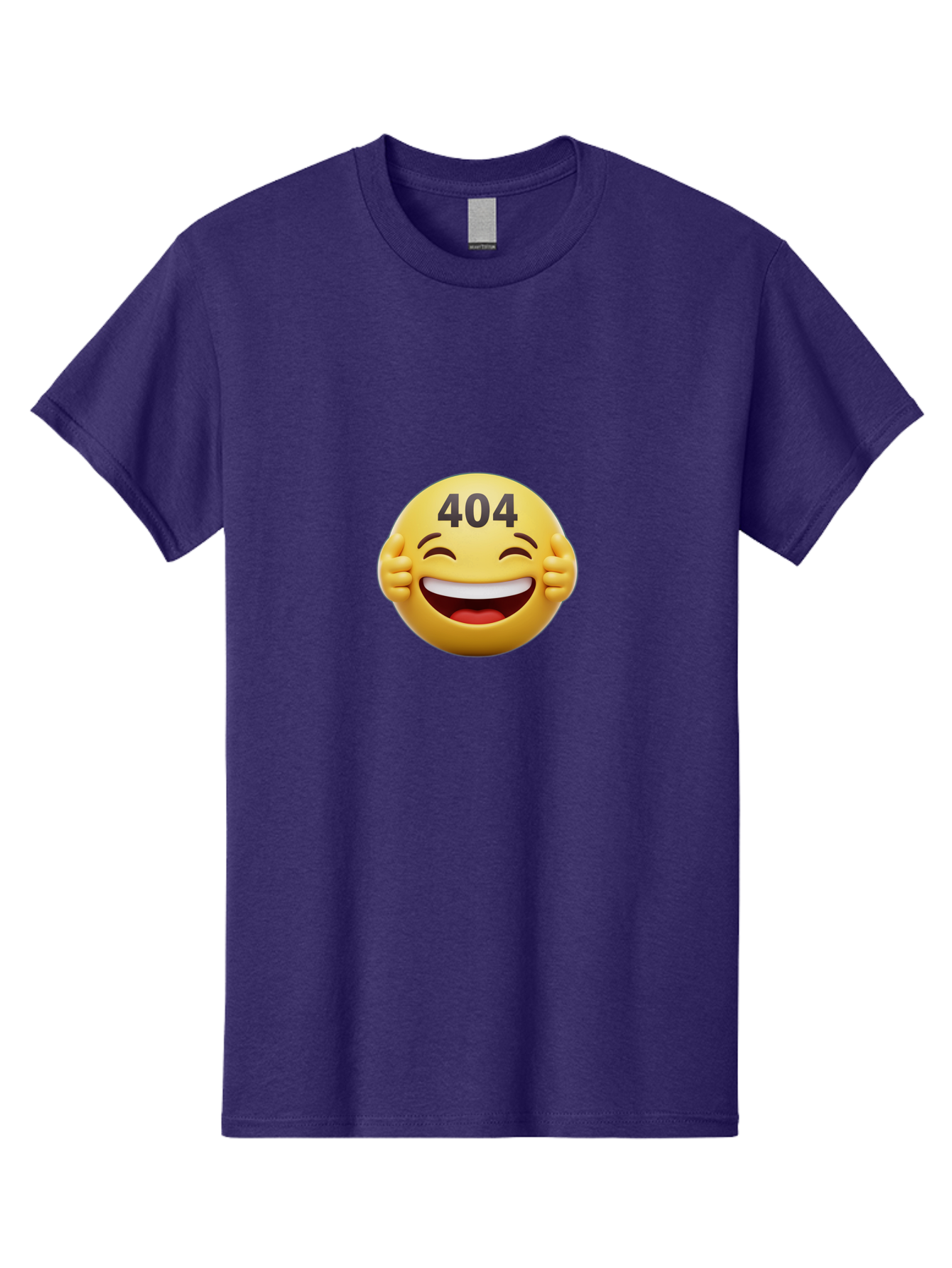 404-Emoji Men'S Graphic Tee, 100% Cotton, Comfortable Casual Summer Wear, Machine Washable, Error 404, Laughing Emoji, Funny Face, Humor, Internet Meme, Page Not Found, Error Message, Comedic Relief Baa071