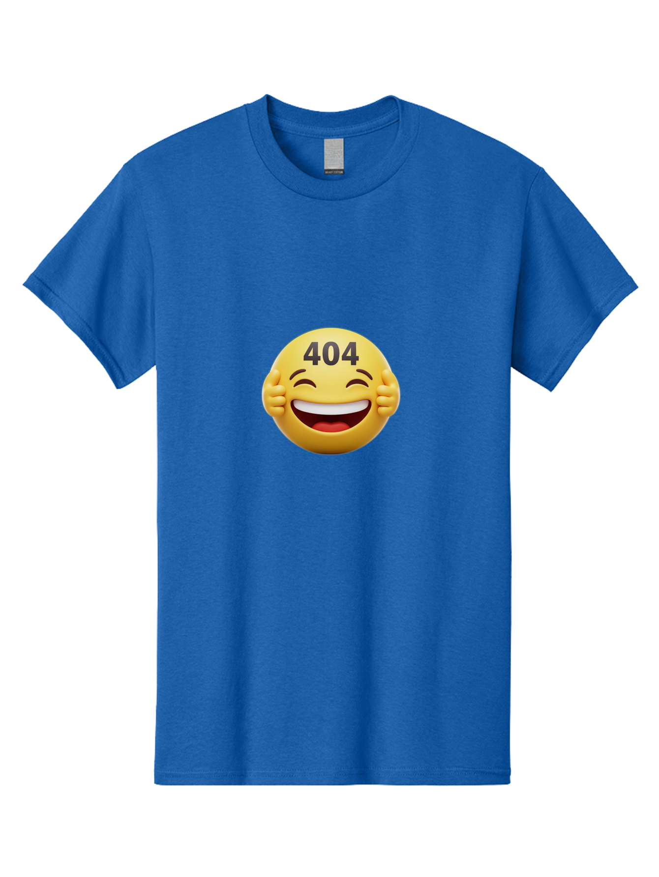 404-Emoji Men'S Graphic Tee, 100% Cotton, Comfortable Casual Summer Wear, Machine Washable, Error 404, Laughing Emoji, Funny Face, Humor, Internet Meme, Page Not Found, Error Message, Comedic Relief Baa071