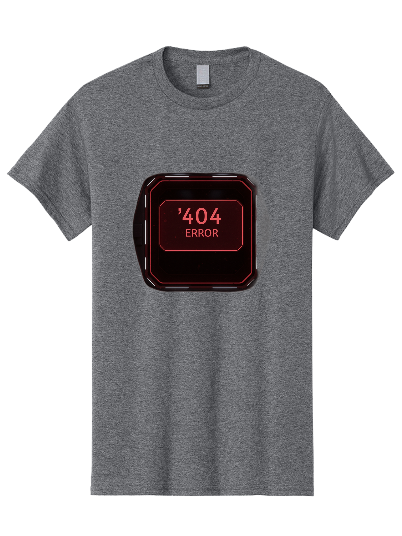 404-Error-5 Men'S Graphic Tee, 100% Cotton, Comfortable Casual Summer Wear, Machine Washable, 404 Error Message, Error Page, Website Error, Page Not Found, Futuristic Design, Digital Glitch, Red Neon Lights, Cyberpunk Aesthetic, Baa079