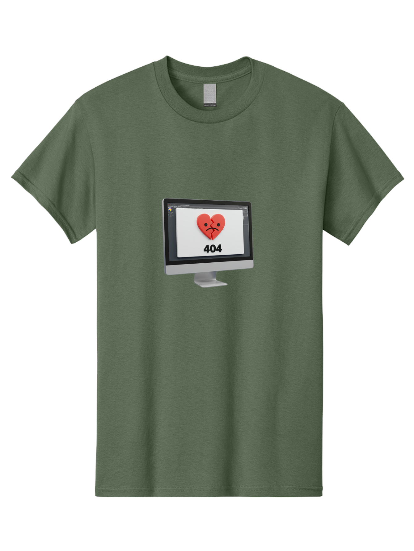 404-Error-Heart Men'S Graphic Tee, 100% Cotton, Comfortable Casual Summer Wear, Machine Washable, 404 Error Page, Broken Heart, Sad Face, Heartbreak Symbol, Webpage Not Found, Technical Issue, Error Message, Frustrated User Baa085