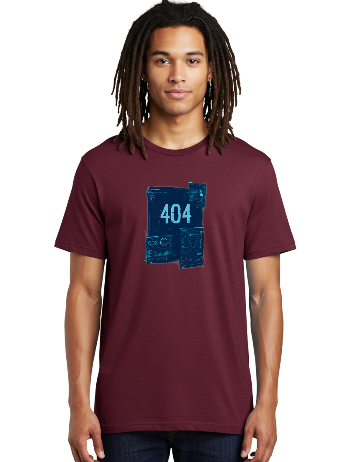 404-Error-Page Men'S Graphic Tee, 100% Cotton, Comfortable Casual Summer Wear, Machine Washable, 404 Error Page, Page Not Found, Digital Glitch, Cyberpunk Style, Futuristic Design, Error Message, Broken Link, Techno Aesthetic, Baa089