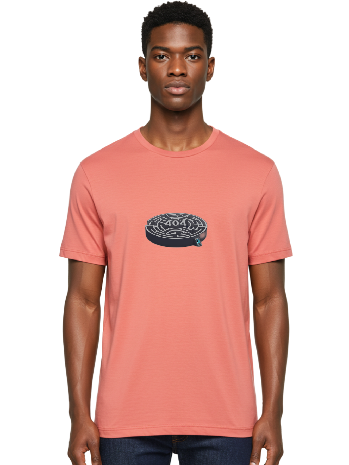 404-Maze Men'S Graphic Tee, 100% Cotton, Comfortable Casual Summer Wear, Machine Washable, Error Page, 404 Maze, Lost In Cyberspace, Digital Labyrinth, Website Error, Broken Link, Navigation Issue, Problem Solving, Online Glitch, Baa096