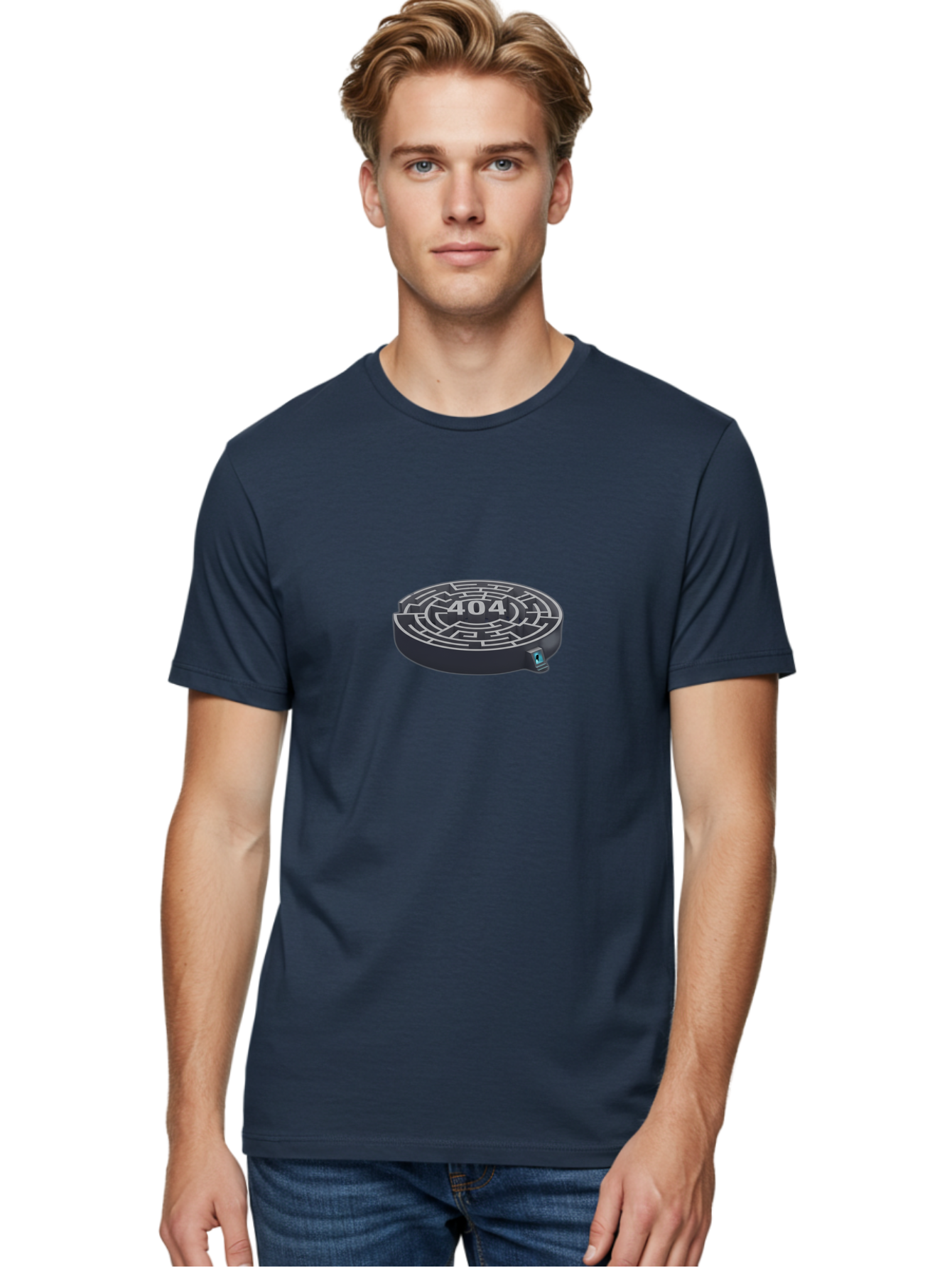 404-Maze Men'S Graphic Tee, 100% Cotton, Comfortable Casual Summer Wear, Machine Washable, Error Page, 404 Maze, Lost In Cyberspace, Digital Labyrinth, Website Error, Broken Link, Navigation Issue, Problem Solving, Online Glitch, Baa096