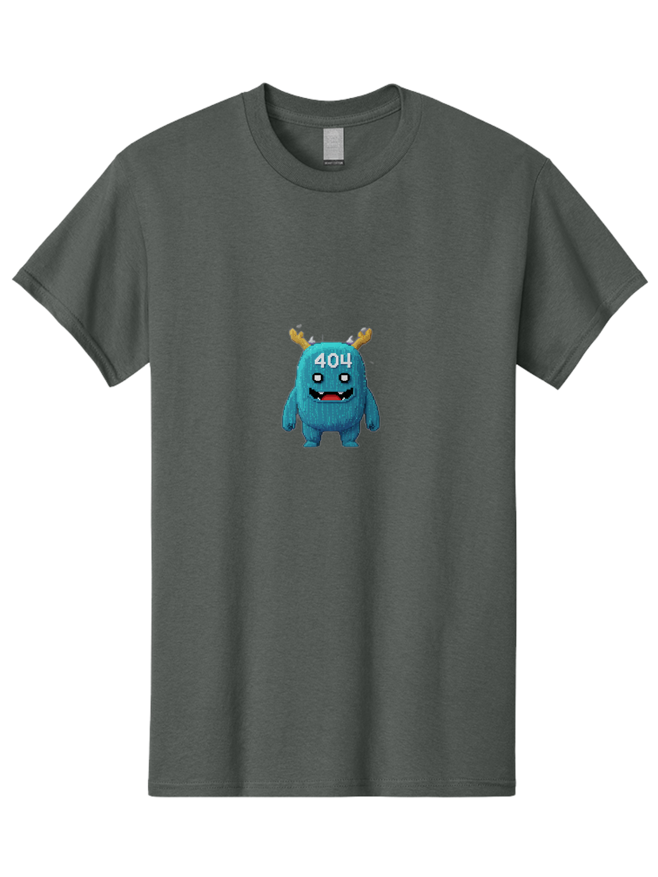 404-Monster-2 Men'S Graphic Tee, 100% Cotton, Comfortable Casual Summer Wear, Machine Washable, Cute Monster, Error Page, 404 Page, Funny Creature, Cartoon Character, Error Message, Digital Art, Web Design, Pixel Art Baa099