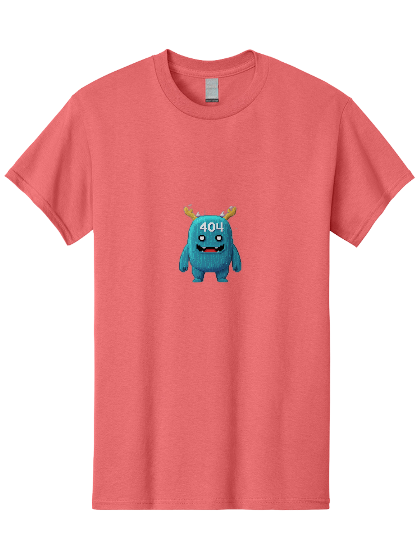 404-Monster-2 Men'S Graphic Tee, 100% Cotton, Comfortable Casual Summer Wear, Machine Washable, Cute Monster, Error Page, 404 Page, Funny Creature, Cartoon Character, Error Message, Digital Art, Web Design, Pixel Art Baa099