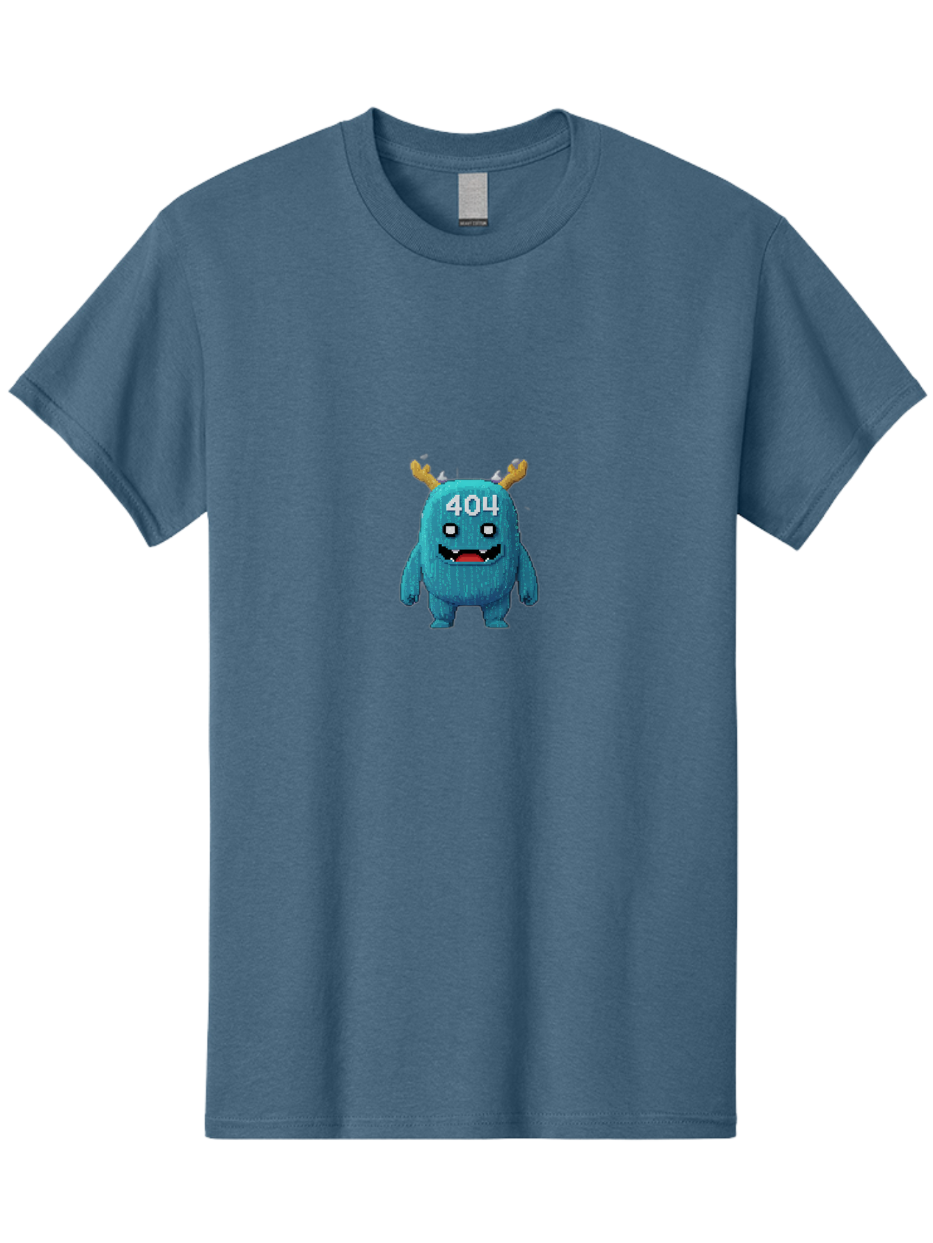 404-Monster-2 Men'S Graphic Tee, 100% Cotton, Comfortable Casual Summer Wear, Machine Washable, Cute Monster, Error Page, 404 Page, Funny Creature, Cartoon Character, Error Message, Digital Art, Web Design, Pixel Art Baa099