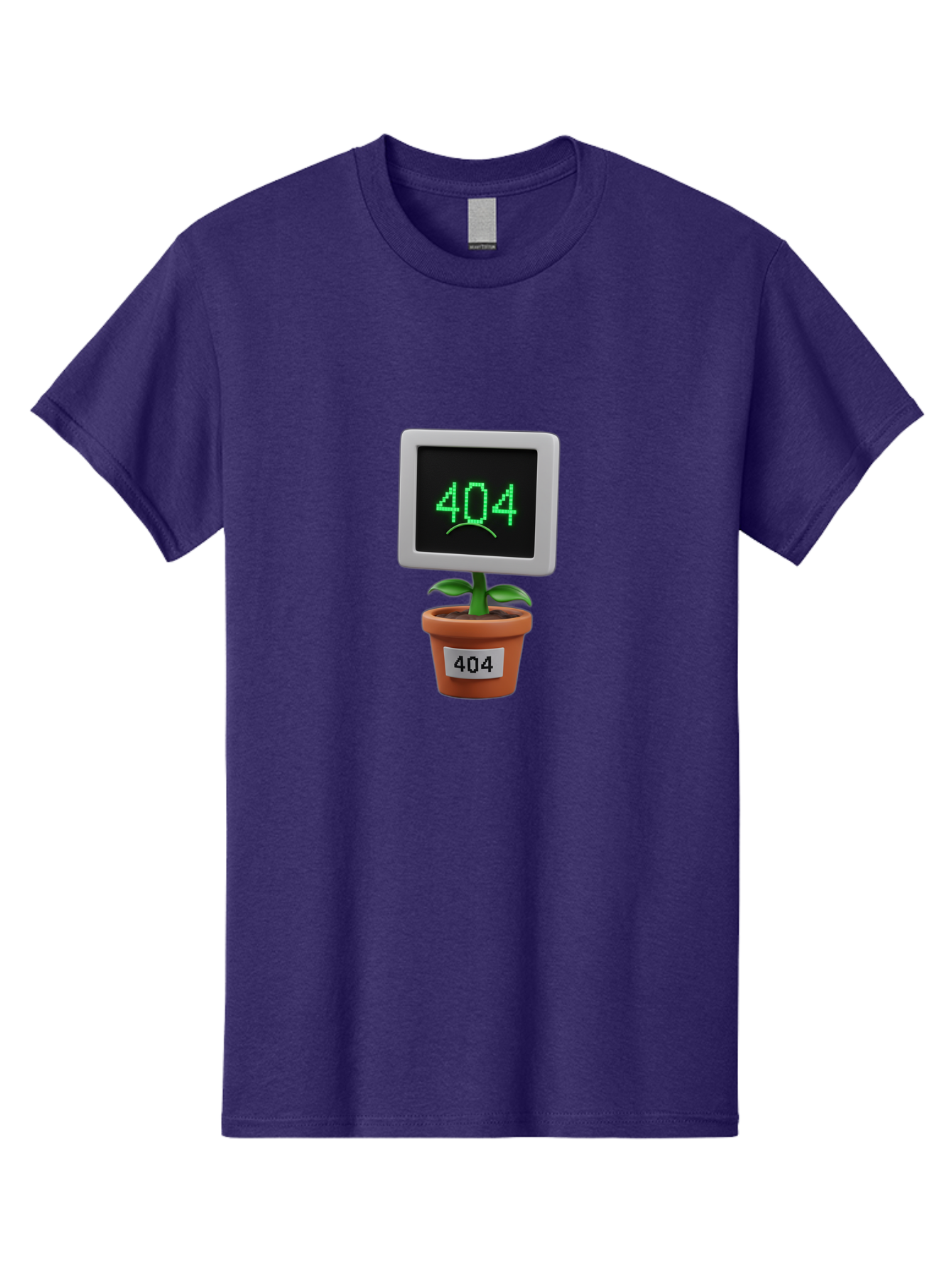 404-Plant Men'S Graphic Tee, 100% Cotton, Comfortable Casual Summer Wear, Machine Washable, 404 Error Message, Dead Link, Broken Page, Error Screen, Page Not Found, Digital Plant, Error Pot, Website Issue, Web Design Baa105