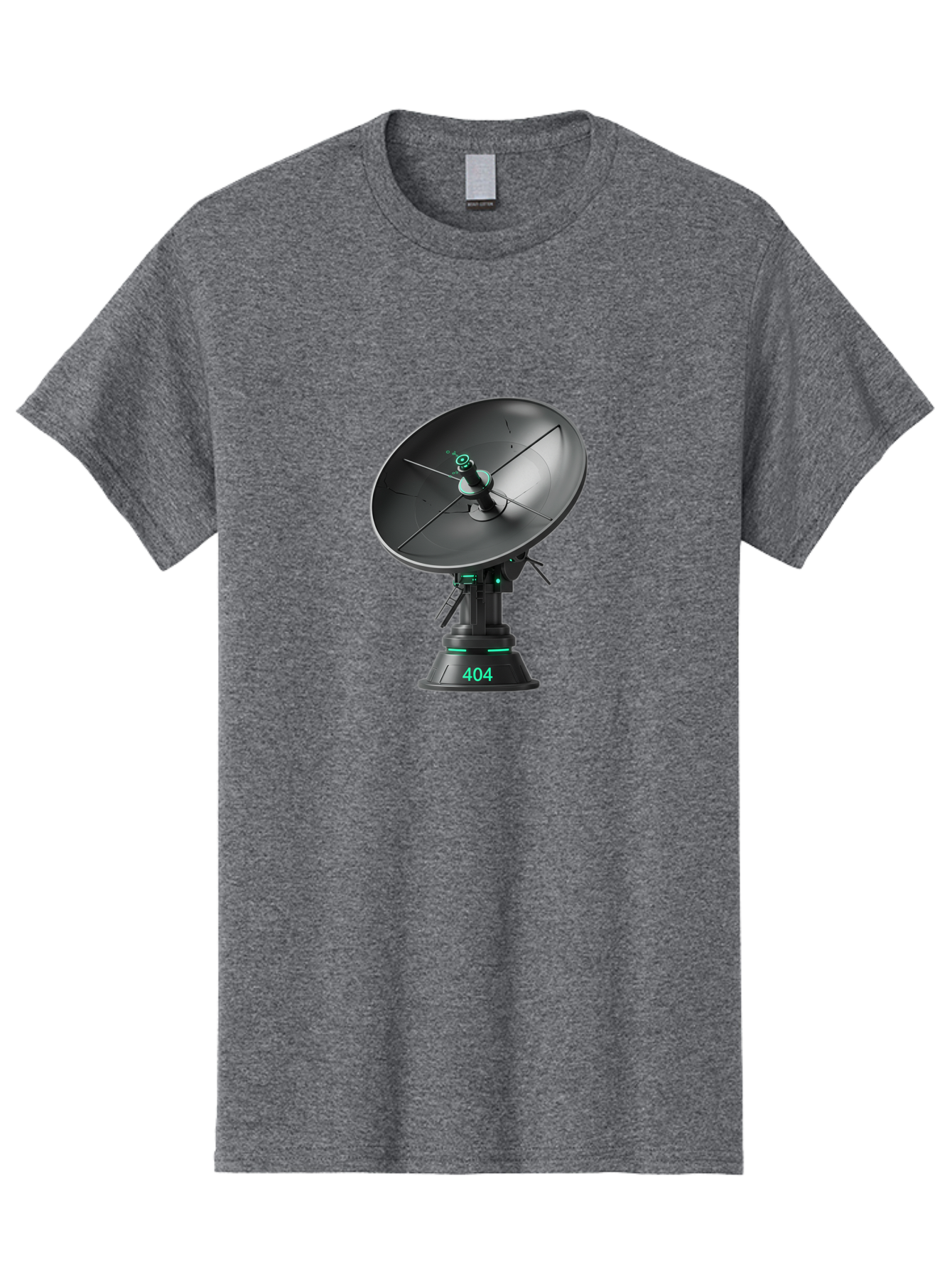 404-Satellite-Dish Men'S Graphic Tee, 100% Cotton, Comfortable Casual Summer Wear, Machine Washable, Satellite Dish, Futuristic Technology, Wireless Communication, 404 Error, Digital Connectivity, Cyberpunk Style, High-Tech Device, Baa108