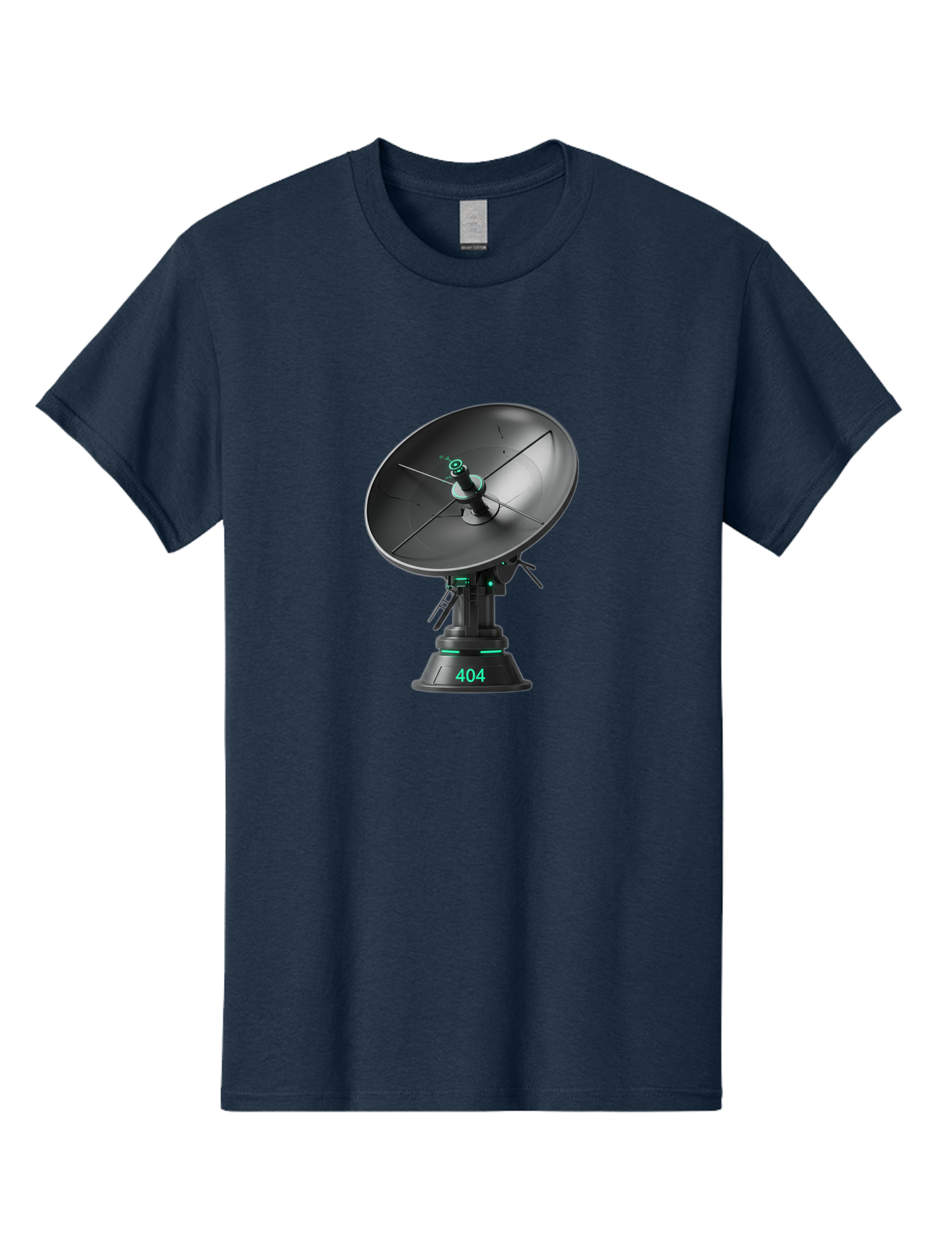 404-Satellite-Dish Men'S Graphic Tee, 100% Cotton, Comfortable Casual Summer Wear, Machine Washable, Satellite Dish, Futuristic Technology, Wireless Communication, 404 Error, Digital Connectivity, Cyberpunk Style, High-Tech Device, Baa108