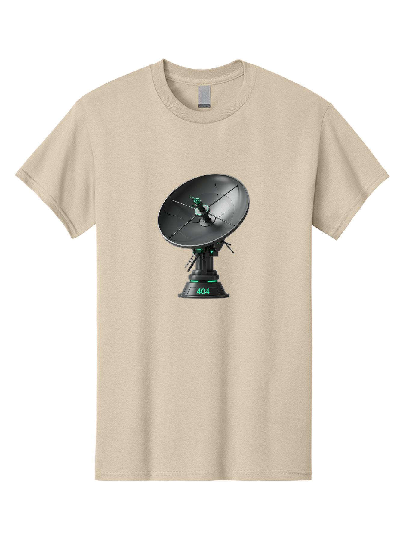 404-Satellite-Dish Men'S Graphic Tee, 100% Cotton, Comfortable Casual Summer Wear, Machine Washable, Satellite Dish, Futuristic Technology, Wireless Communication, 404 Error, Digital Connectivity, Cyberpunk Style, High-Tech Device, Baa108