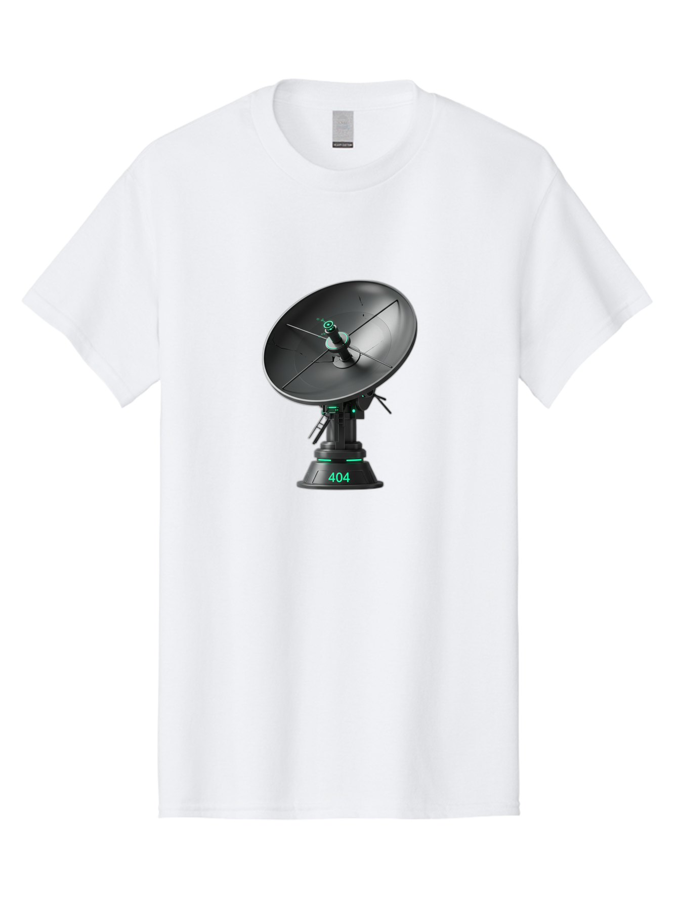 404-Satellite-Dish Men'S Graphic Tee, 100% Cotton, Comfortable Casual Summer Wear, Machine Washable, Satellite Dish, Futuristic Technology, Wireless Communication, 404 Error, Digital Connectivity, Cyberpunk Style, High-Tech Device, Baa108
