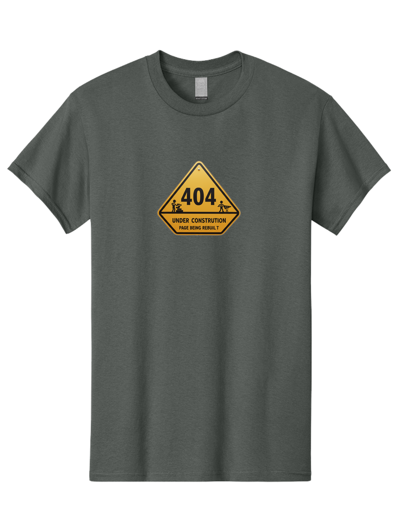 404-Under-Constrution Men'S Graphic Tee, 100% Cotton, Comfortable Casual Summer Wear, Machine Washable, 404 Error Page, Under Construction Sign, Website Maintenance, Web Development, Page Not Found, Website Under Repair, Construction Workers, Baa112