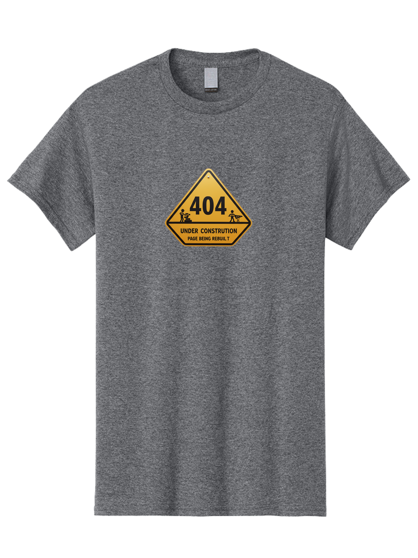 404-Under-Constrution Men'S Graphic Tee, 100% Cotton, Comfortable Casual Summer Wear, Machine Washable, 404 Error Page, Under Construction Sign, Website Maintenance, Web Development, Page Not Found, Website Under Repair, Construction Workers, Baa112