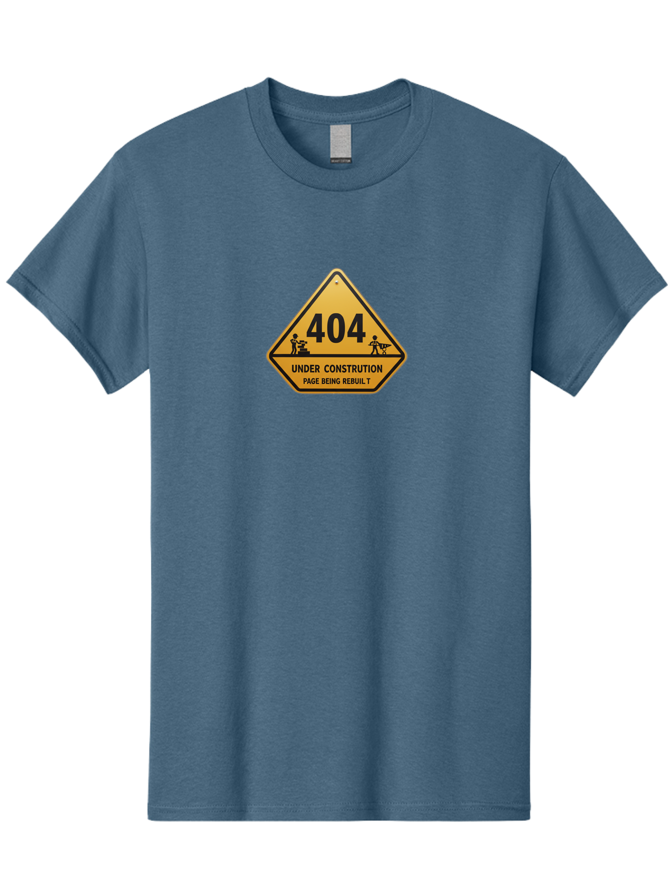 404-Under-Constrution Men'S Graphic Tee, 100% Cotton, Comfortable Casual Summer Wear, Machine Washable, 404 Error Page, Under Construction Sign, Website Maintenance, Web Development, Page Not Found, Website Under Repair, Construction Workers, Baa112