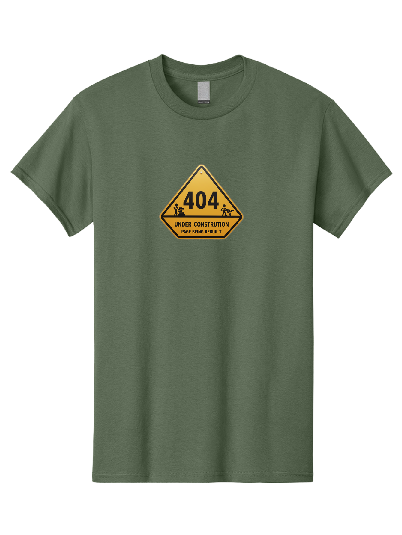 404-Under-Constrution Men'S Graphic Tee, 100% Cotton, Comfortable Casual Summer Wear, Machine Washable, 404 Error Page, Under Construction Sign, Website Maintenance, Web Development, Page Not Found, Website Under Repair, Construction Workers, Baa112