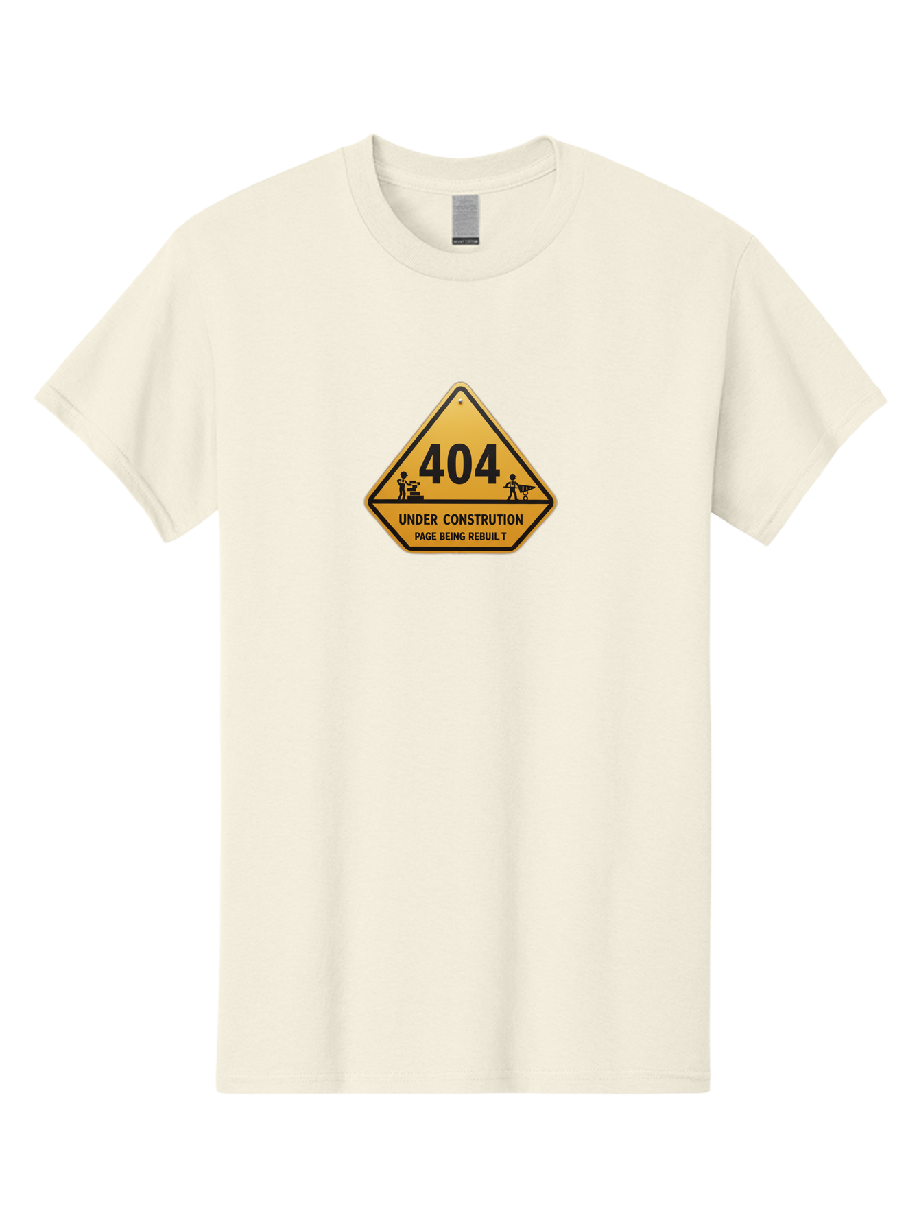 404-Under-Constrution Men'S Graphic Tee, 100% Cotton, Comfortable Casual Summer Wear, Machine Washable, 404 Error Page, Under Construction Sign, Website Maintenance, Web Development, Page Not Found, Website Under Repair, Construction Workers, Baa112