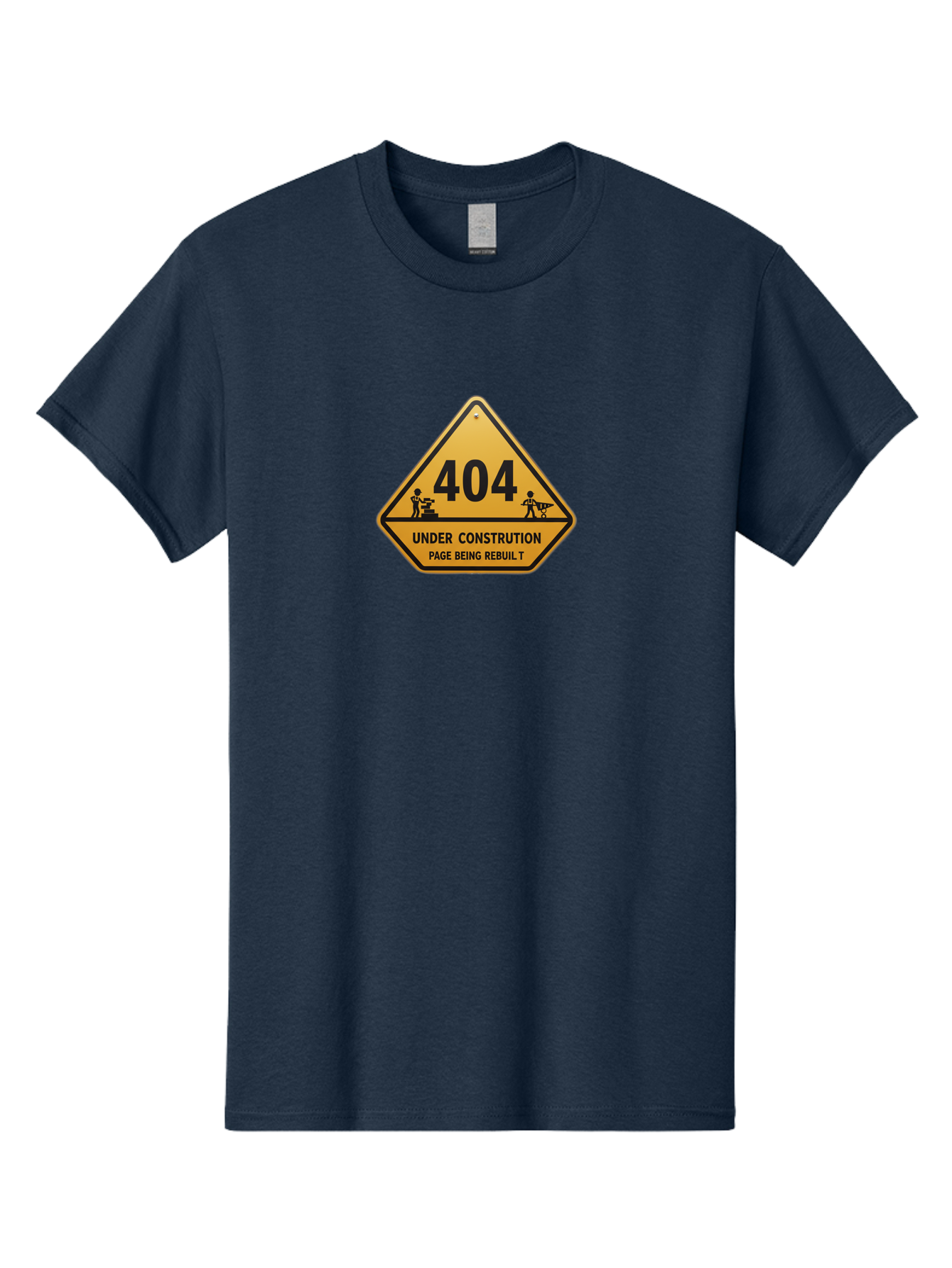 404-Under-Constrution Men'S Graphic Tee, 100% Cotton, Comfortable Casual Summer Wear, Machine Washable, 404 Error Page, Under Construction Sign, Website Maintenance, Web Development, Page Not Found, Website Under Repair, Construction Workers, Baa112