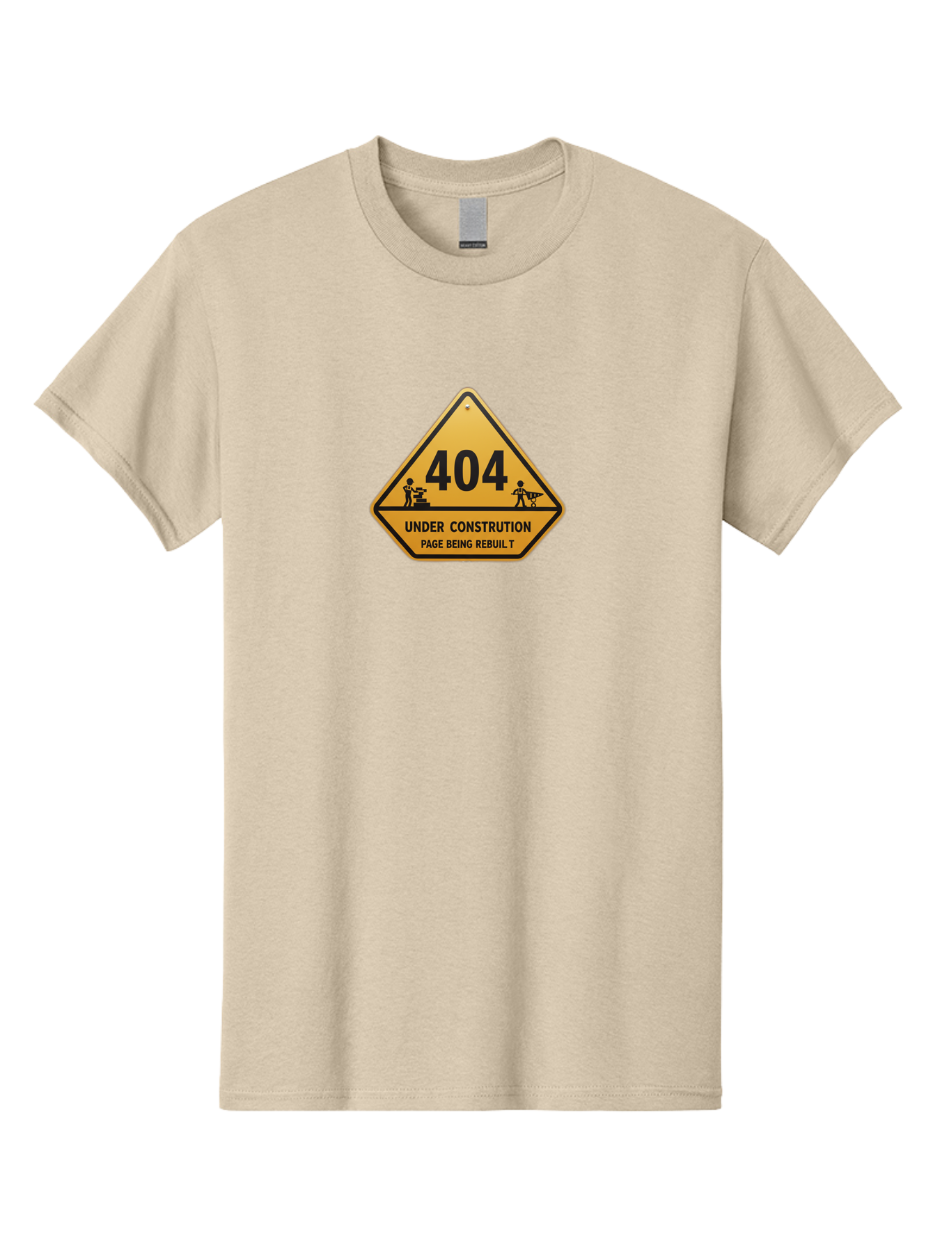 404-Under-Constrution Men'S Graphic Tee, 100% Cotton, Comfortable Casual Summer Wear, Machine Washable, 404 Error Page, Under Construction Sign, Website Maintenance, Web Development, Page Not Found, Website Under Repair, Construction Workers, Baa112