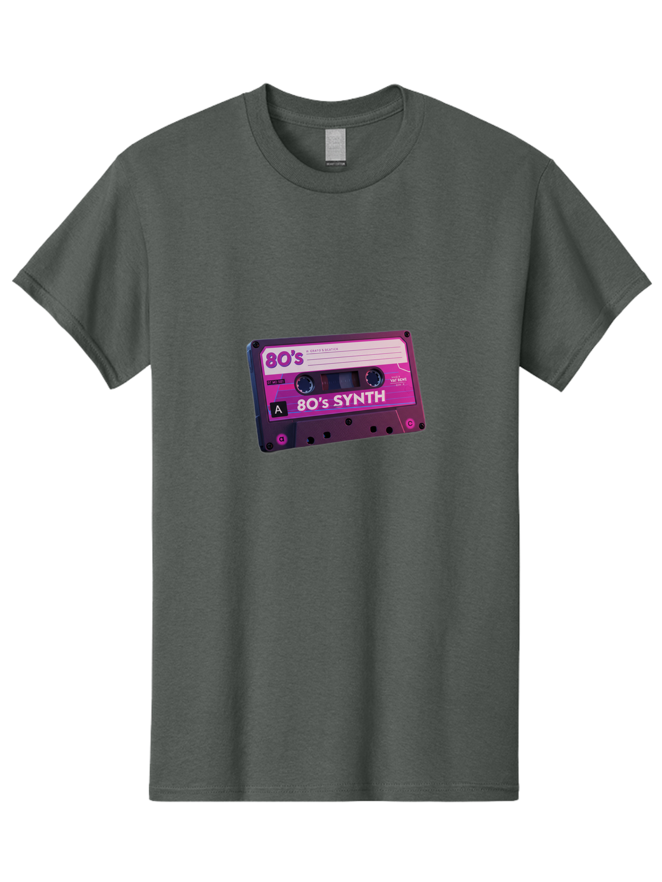 80-S-Synth-Cassette Men'S Graphic Tee, 100% Cotton, Comfortable Casual Summer Wear, Machine Washable, 80'S Synth Music, Vintage Cassette Tape, Retro 80S, Synthwave, Electronic Sound, Cassette Mix, A Side, 80'S Nostalgia, Baa117