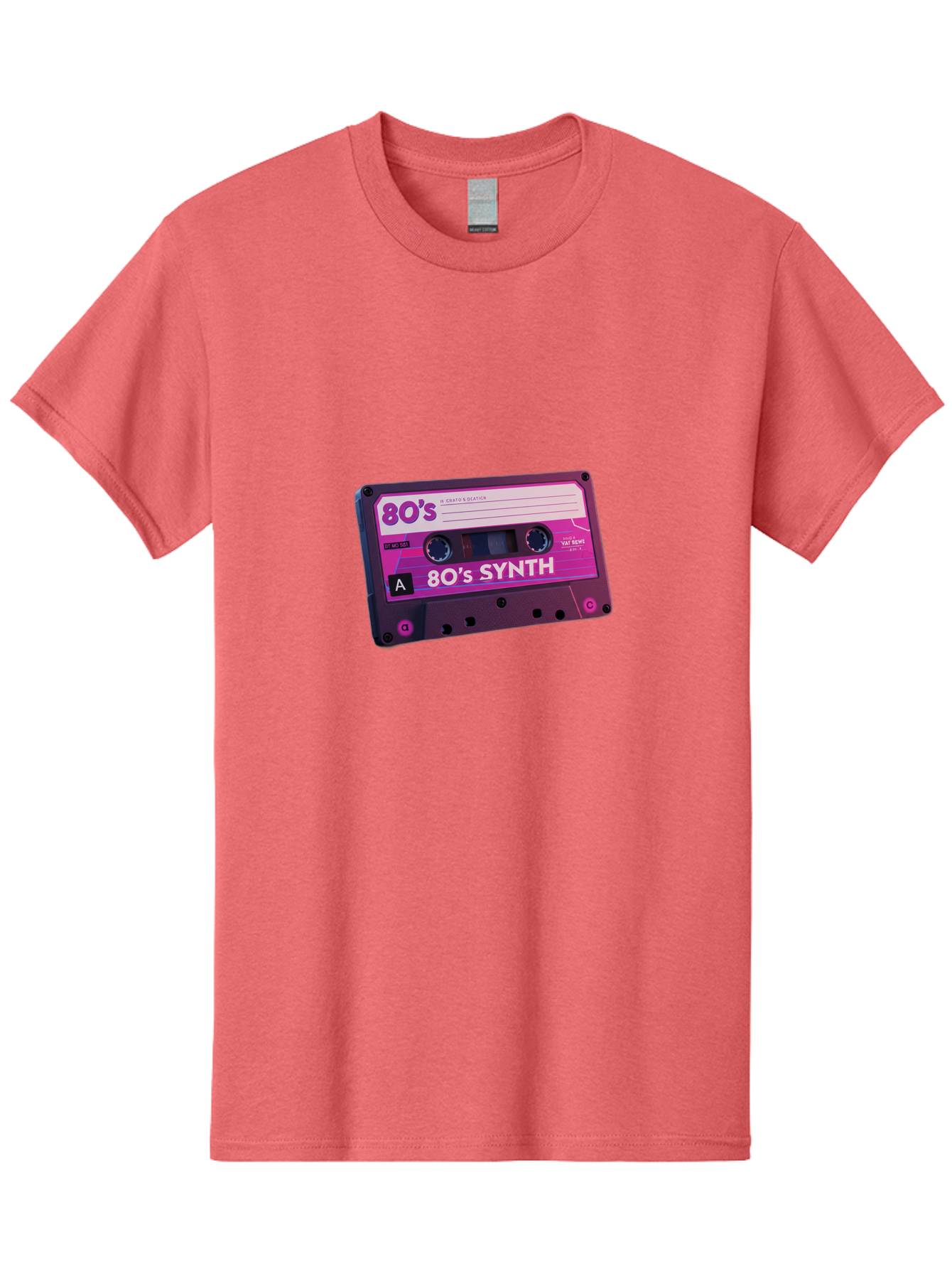 80-S-Synth-Cassette Men'S Graphic Tee, 100% Cotton, Comfortable Casual Summer Wear, Machine Washable, 80'S Synth Music, Vintage Cassette Tape, Retro 80S, Synthwave, Electronic Sound, Cassette Mix, A Side, 80'S Nostalgia, Baa117