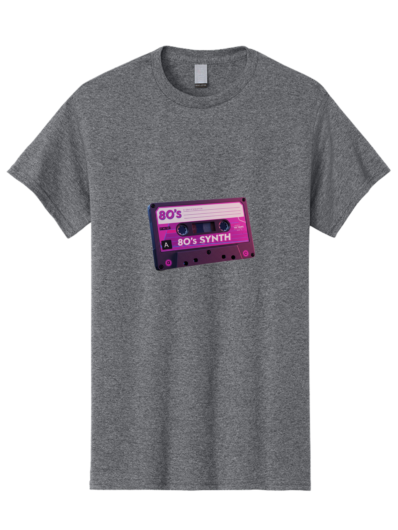 80-S-Synth-Cassette Men'S Graphic Tee, 100% Cotton, Comfortable Casual Summer Wear, Machine Washable, 80'S Synth Music, Vintage Cassette Tape, Retro 80S, Synthwave, Electronic Sound, Cassette Mix, A Side, 80'S Nostalgia, Baa117