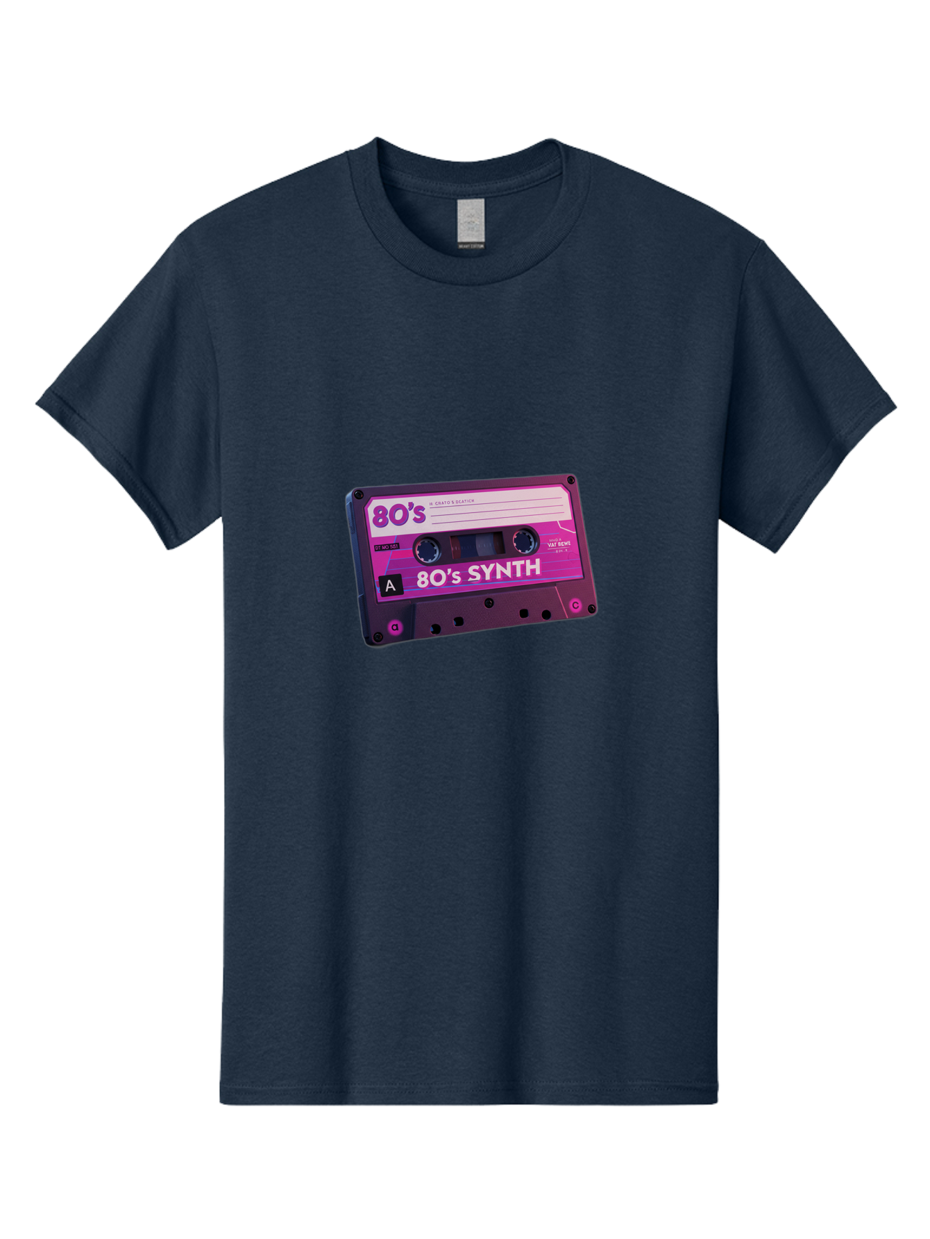 80-S-Synth-Cassette Men'S Graphic Tee, 100% Cotton, Comfortable Casual Summer Wear, Machine Washable, 80'S Synth Music, Vintage Cassette Tape, Retro 80S, Synthwave, Electronic Sound, Cassette Mix, A Side, 80'S Nostalgia, Baa117