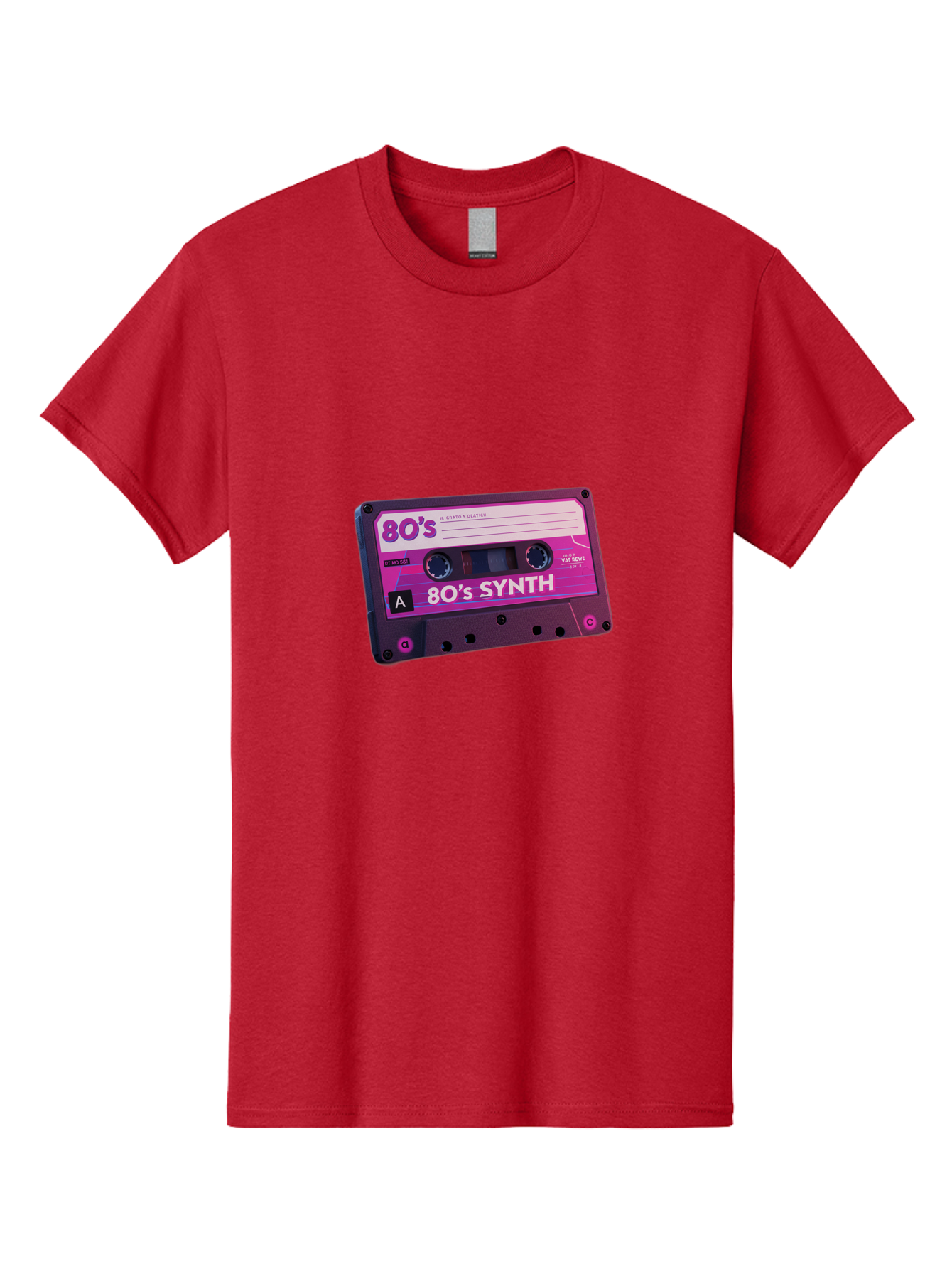 80-S-Synth-Cassette Men'S Graphic Tee, 100% Cotton, Comfortable Casual Summer Wear, Machine Washable, 80'S Synth Music, Vintage Cassette Tape, Retro 80S, Synthwave, Electronic Sound, Cassette Mix, A Side, 80'S Nostalgia, Baa117