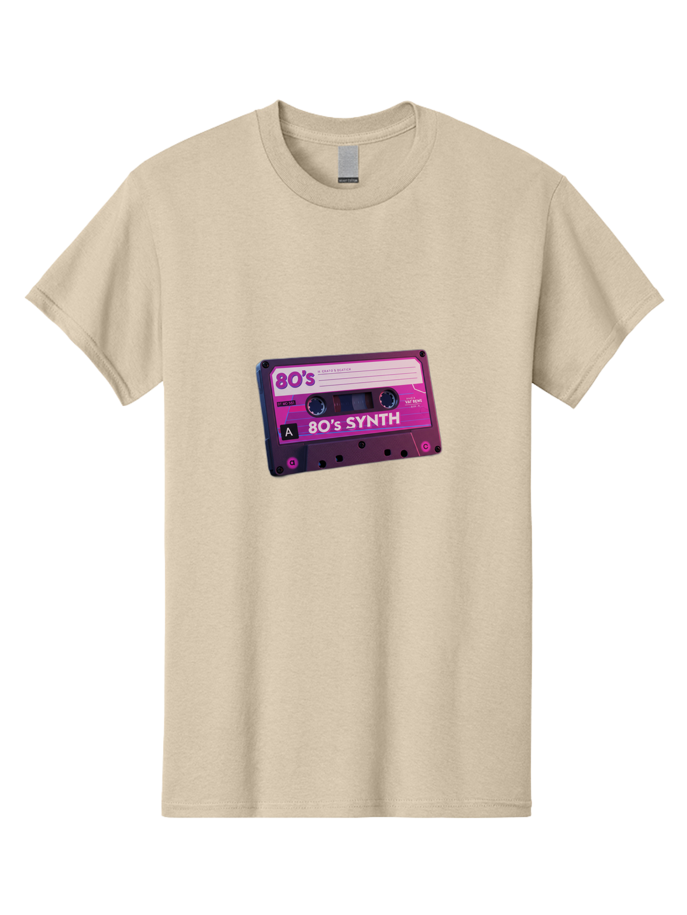 80-S-Synth-Cassette Men'S Graphic Tee, 100% Cotton, Comfortable Casual Summer Wear, Machine Washable, 80'S Synth Music, Vintage Cassette Tape, Retro 80S, Synthwave, Electronic Sound, Cassette Mix, A Side, 80'S Nostalgia, Baa117