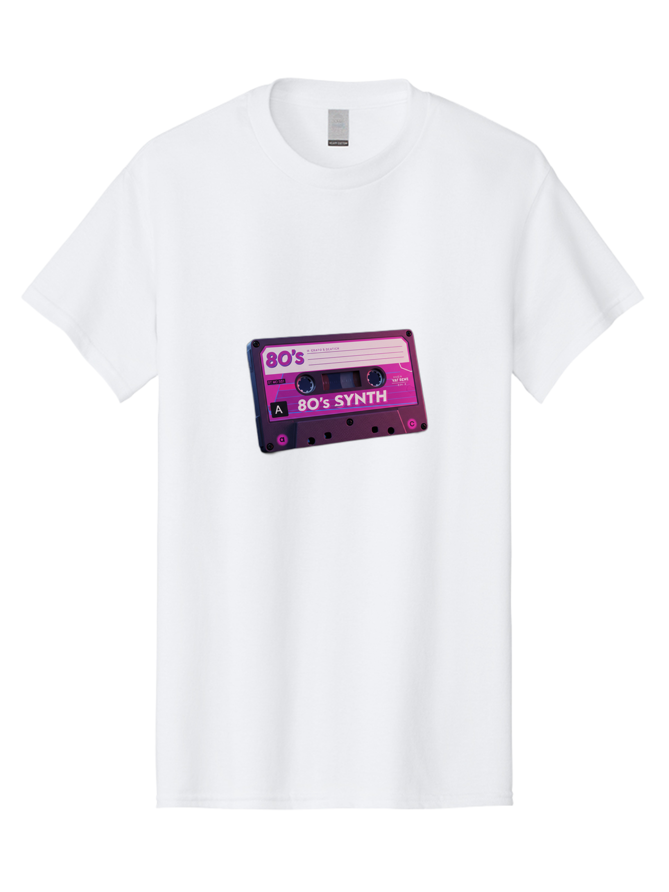 80-S-Synth-Cassette Men'S Graphic Tee, 100% Cotton, Comfortable Casual Summer Wear, Machine Washable, 80'S Synth Music, Vintage Cassette Tape, Retro 80S, Synthwave, Electronic Sound, Cassette Mix, A Side, 80'S Nostalgia, Baa117