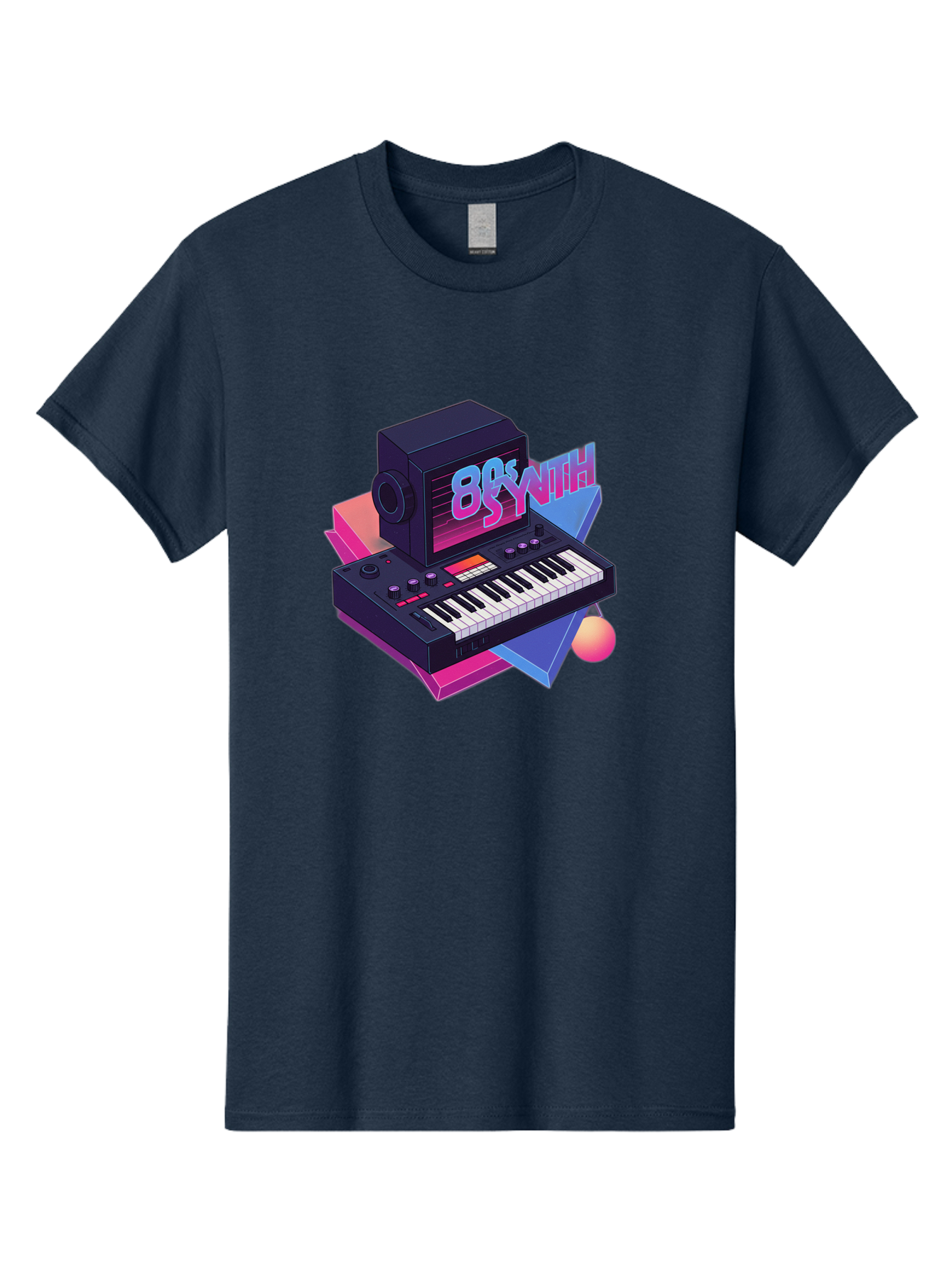 80S-Synth Men'S Graphic Tee, 100% Cotton, Comfortable Casual Summer Wear, Machine Washable, Retro Synthesizer, Vintage Electronic Keyboard, 80S Music Gear, Synthwave, Nostalgic Audio Equipment, Electronic Music Production, Baa119