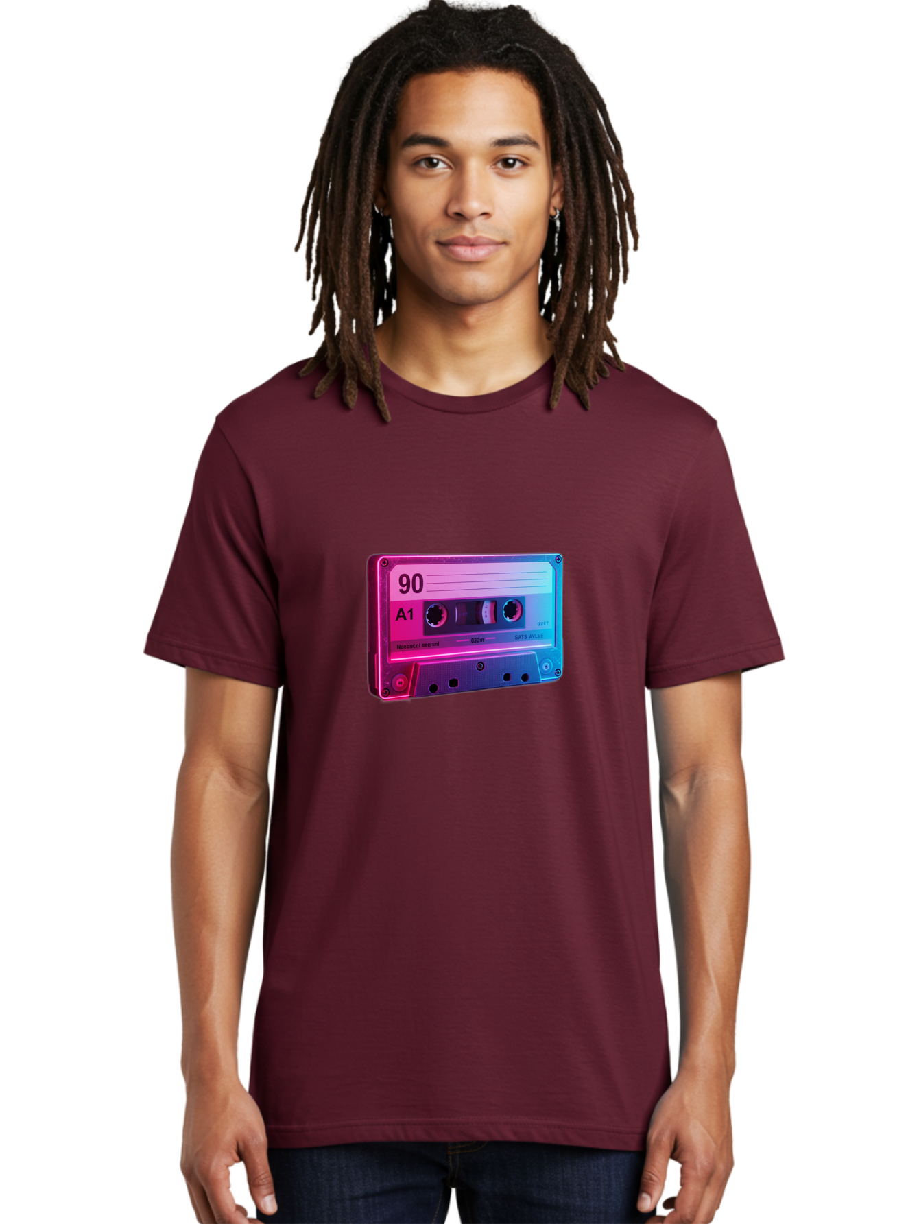 90-A1-Cassette-Tape Men'S Graphic Tee, 100% Cotton, Comfortable Casual Summer Wear, Machine Washable, Retro Cassette Tape, Vintage Music, Nostalgic Technology, 90S Music, A1 Mix Tape, Retro Aesthetics, Vinyl Revival, Music Nostalgia, Baa120