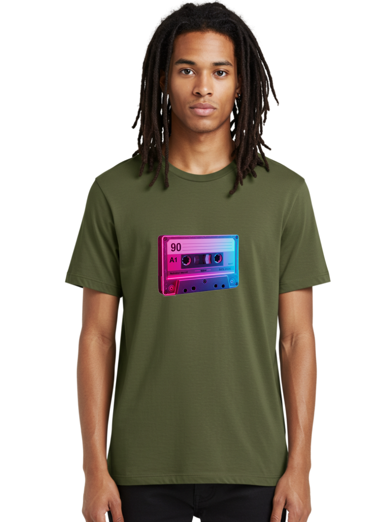 90-A1-Cassette-Tape Men'S Graphic Tee, 100% Cotton, Comfortable Casual Summer Wear, Machine Washable, Retro Cassette Tape, Vintage Music, Nostalgic Technology, 90S Music, A1 Mix Tape, Retro Aesthetics, Vinyl Revival, Music Nostalgia, Baa120