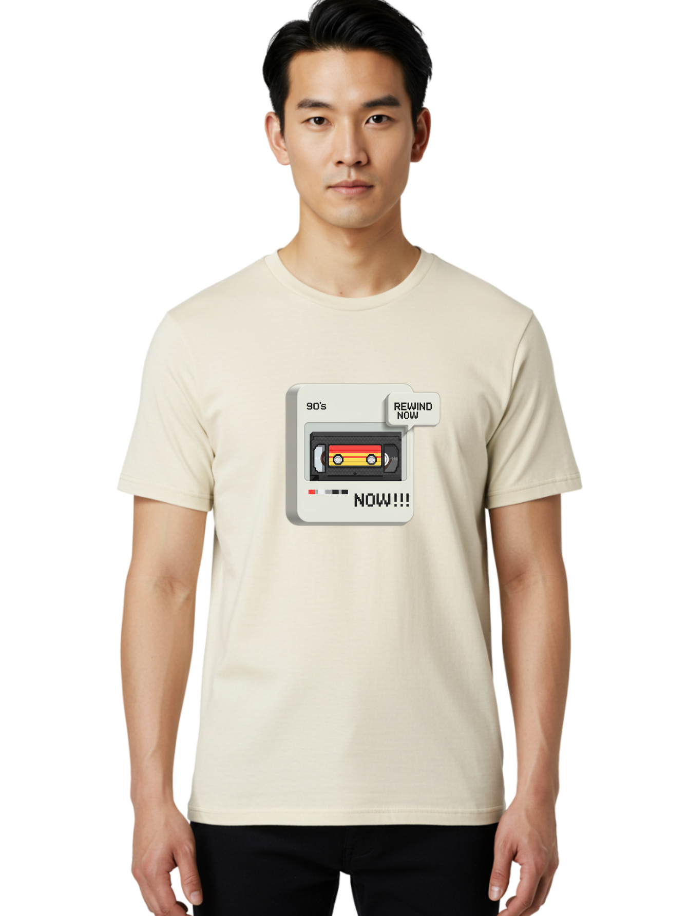 90-S-Rewind Men'S Graphic Tee, 100% Cotton, Comfortable Casual Summer Wear, Machine Washable, Retro Cassette Tape, 90'S Nostalgia, Rewind Now, Vintage Music, Nostalgic Vibes, Retro Technology, Old School Audio, Cassette Player Baa121