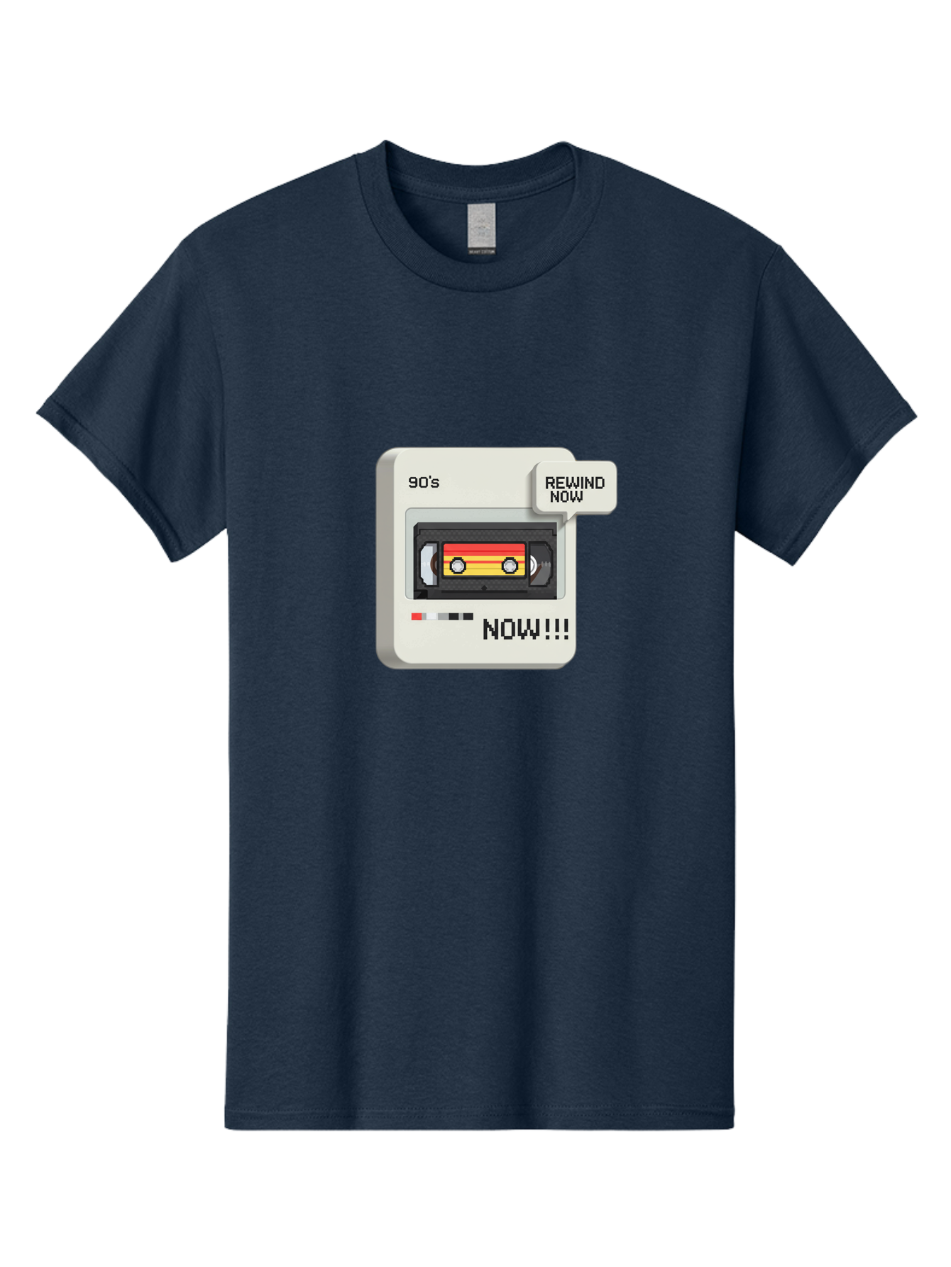 90-S-Rewind Men'S Graphic Tee, 100% Cotton, Comfortable Casual Summer Wear, Machine Washable, Retro Cassette Tape, 90'S Nostalgia, Rewind Now, Vintage Music, Nostalgic Vibes, Retro Technology, Old School Audio, Cassette Player Baa121