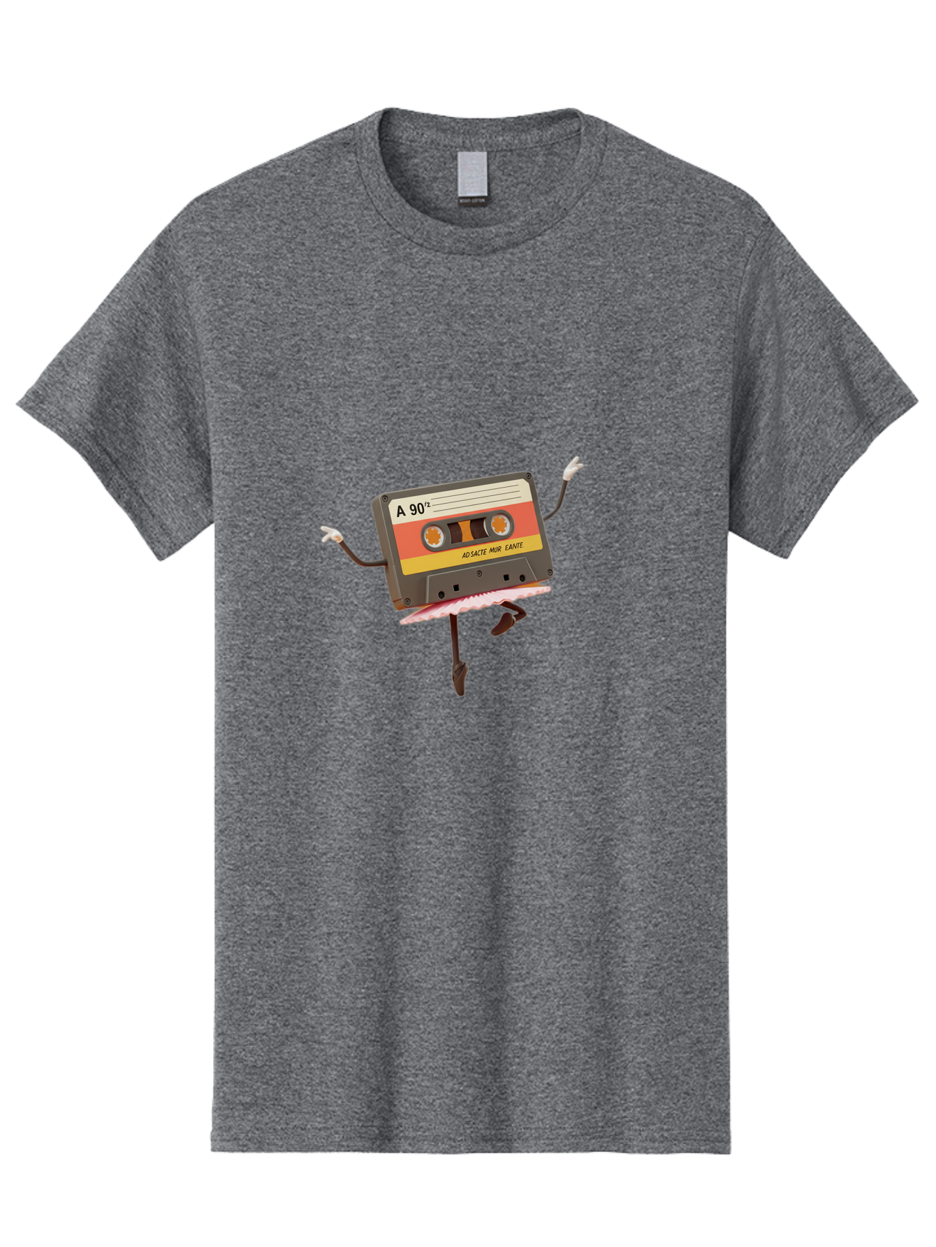A-90Deg Men'S Graphic Tee, 100% Cotton, Comfortable Casual Summer Wear, Machine Washable, Retro Cassette Tape, Mixtape Artwork, Cassette With Arms And Legs, 90S Music Nostalgia, Mixtape Culture, Vintage Audio, Music Memorabilia, Baa123