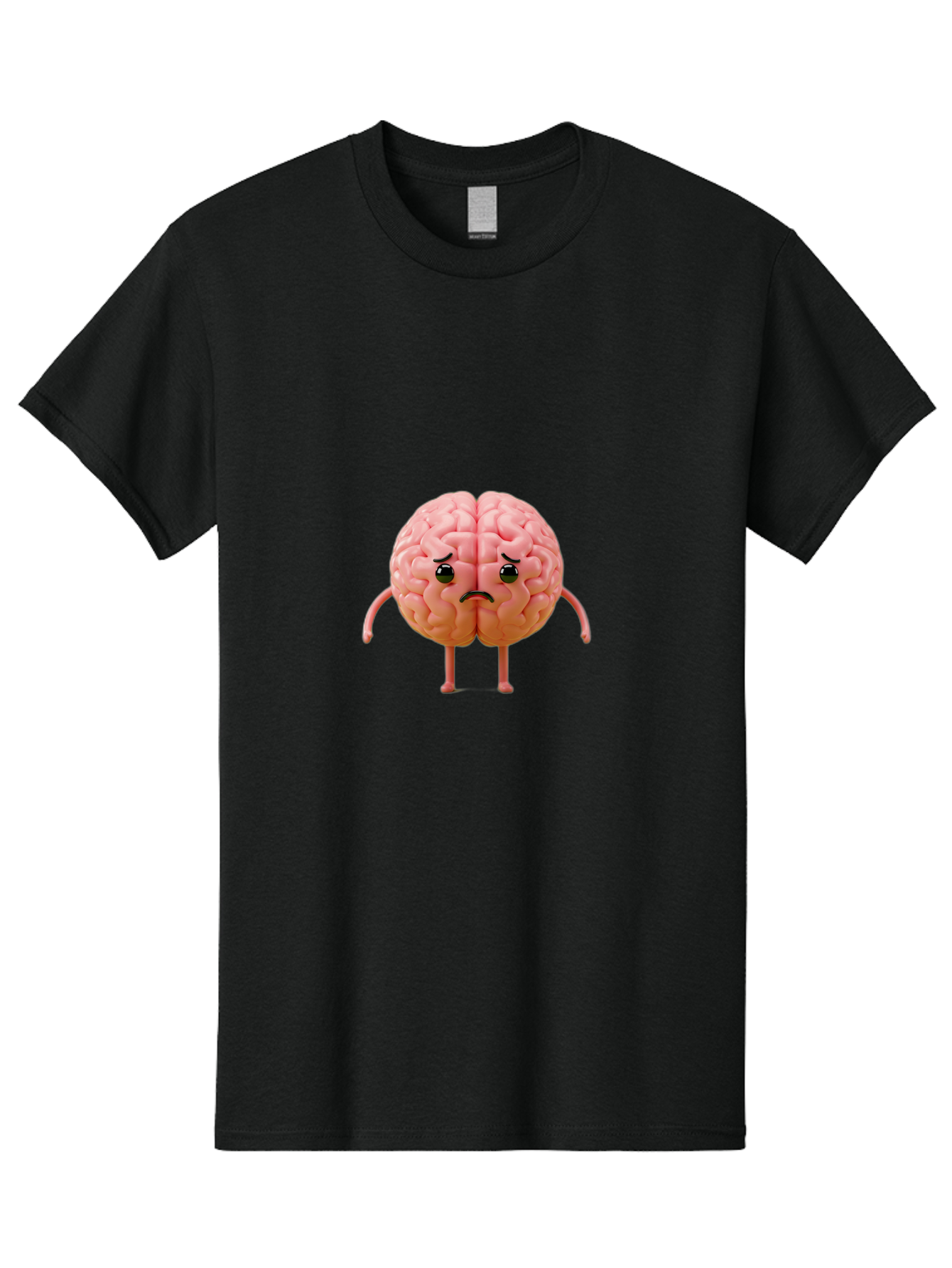 Angry-Brain-2 Men'S Graphic Tee, 100% Cotton, Comfortable Casual Summer Wear, Machine Washable, Cartoon Brain, Angry Face, Frustrated Expression, Anthropomorphic Character, Humorous Illustration, Brain With Attitude, Cognitive Humor, Baa131