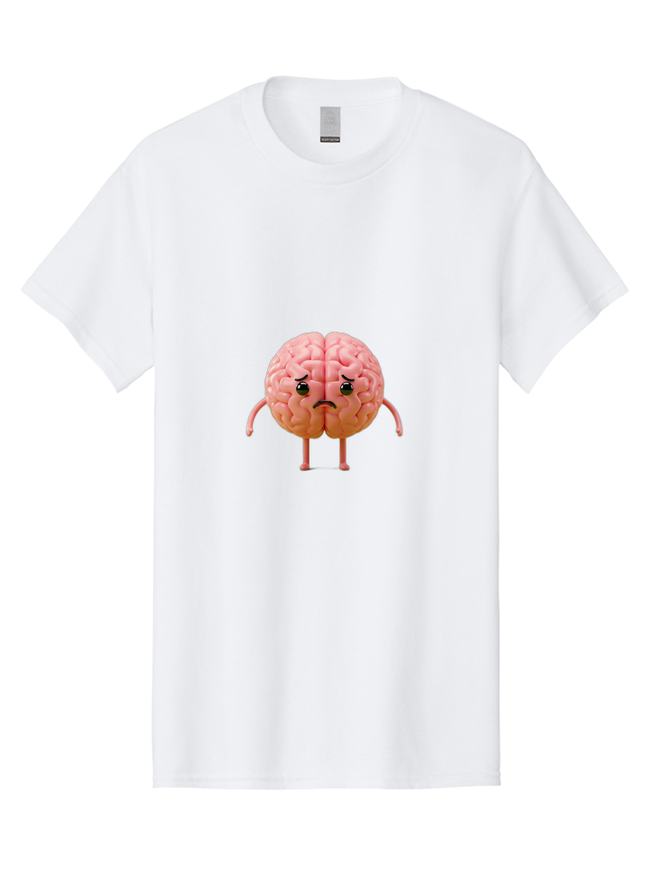 Angry-Brain-2 Men'S Graphic Tee, 100% Cotton, Comfortable Casual Summer Wear, Machine Washable, Cartoon Brain, Angry Face, Frustrated Expression, Anthropomorphic Character, Humorous Illustration, Brain With Attitude, Cognitive Humor, Baa131