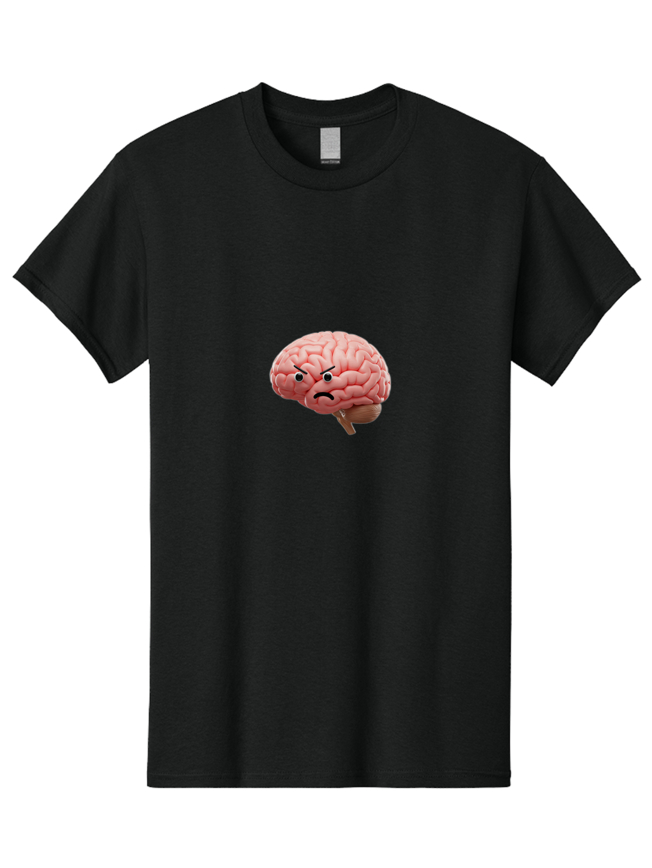 Angry-Brain Men'S Graphic Tee, 100% Cotton, Comfortable Casual Summer Wear, Machine Washable, Human Brain With Angry Face, Negative Emotions, Frustration, Cognitive Overload, Neuroscience, Mental Health, Brain Function, Emotional Intelligence Baa132