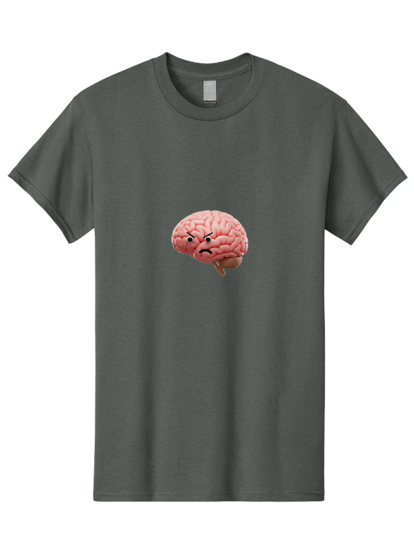 Angry-Brain Men'S Graphic Tee, 100% Cotton, Comfortable Casual Summer Wear, Machine Washable, Human Brain With Angry Face, Negative Emotions, Frustration, Cognitive Overload, Neuroscience, Mental Health, Brain Function, Emotional Intelligence Baa132